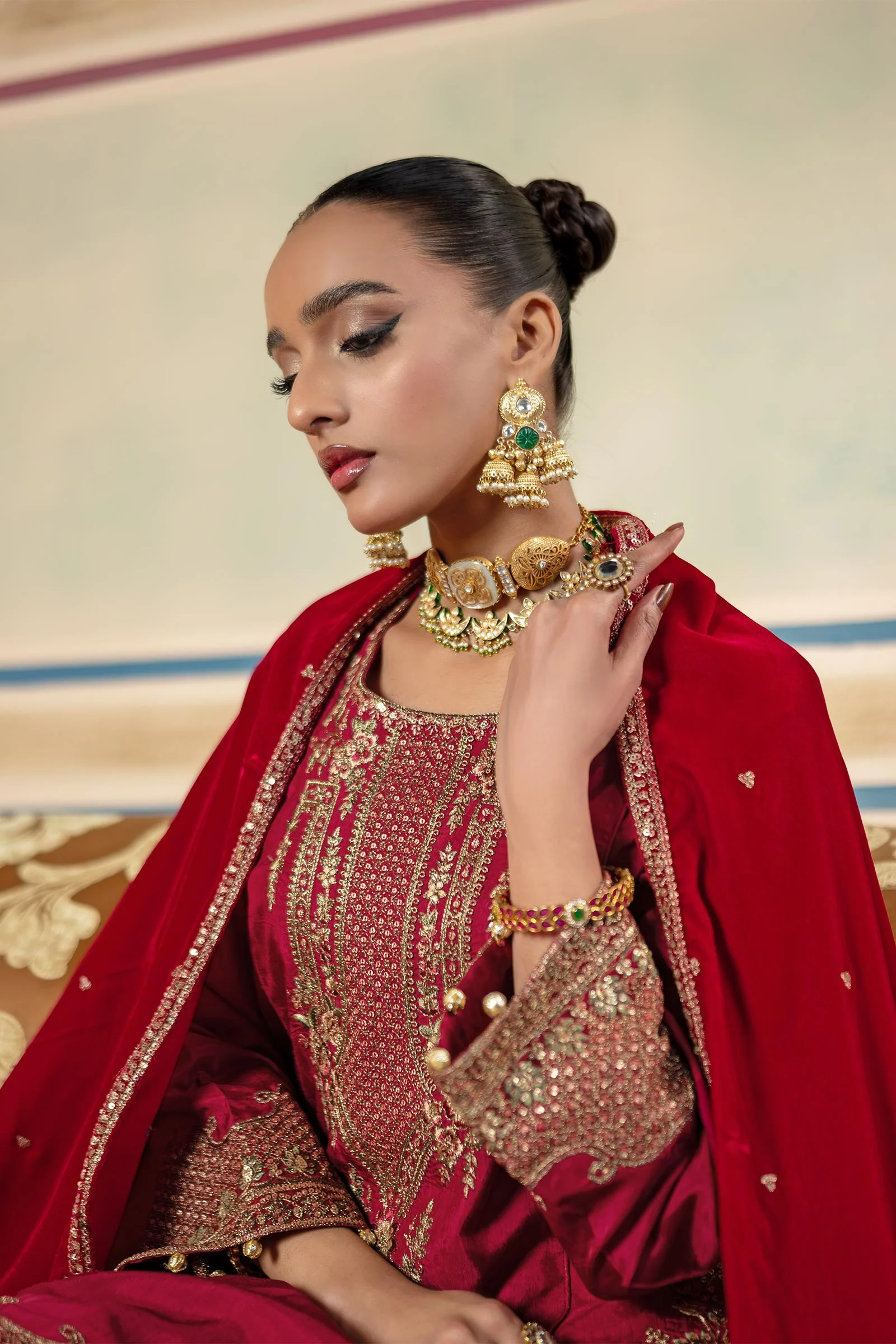 3 Pc Unstitched Dyed Raw Silk Suit | MB-USW24-602 - Image 3