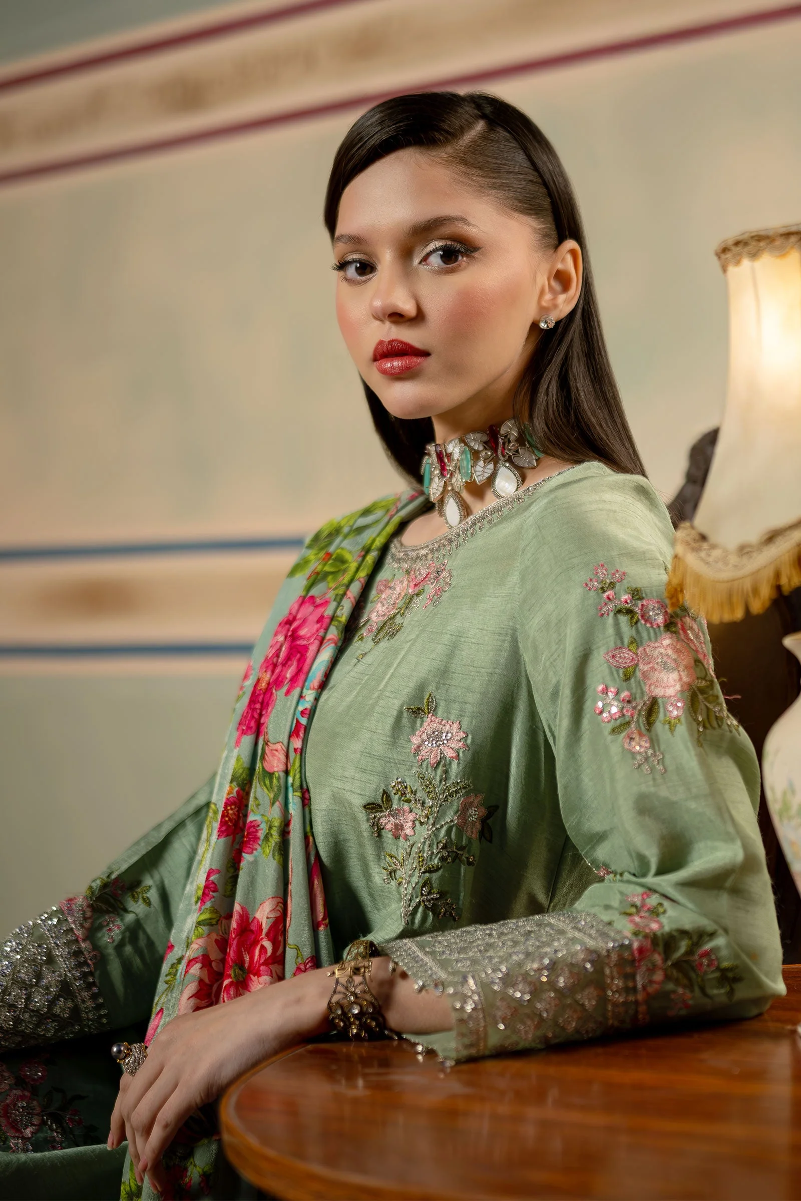 3 Pc Unstitched Dyed Raw Silk Suit | MB-USW24-603 - Image 4