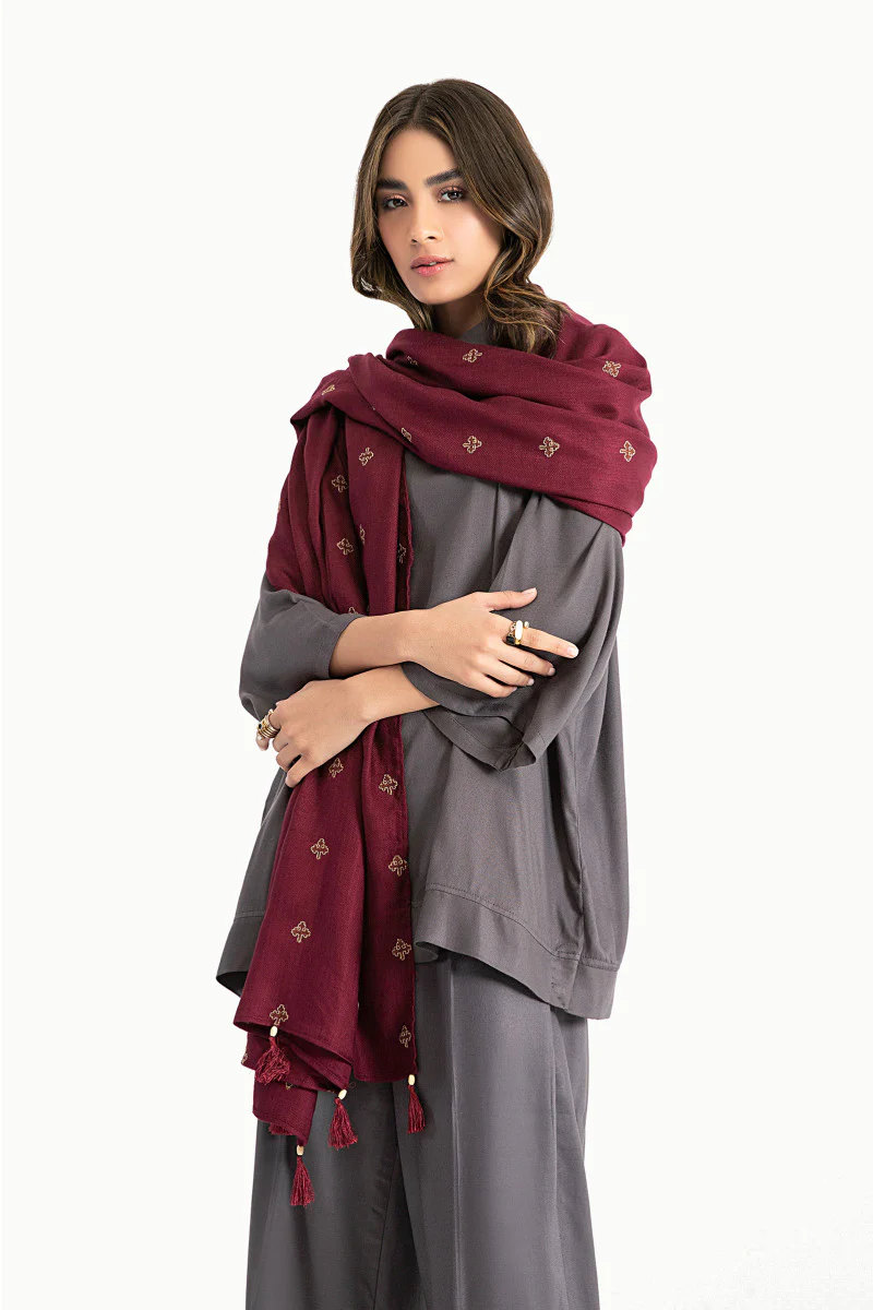 Scarf Maroon MB-W22-301 - Image 2