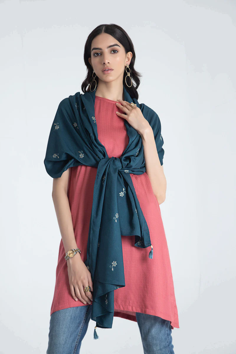 Scarf Teal blue MB-W22-313 - Image 2