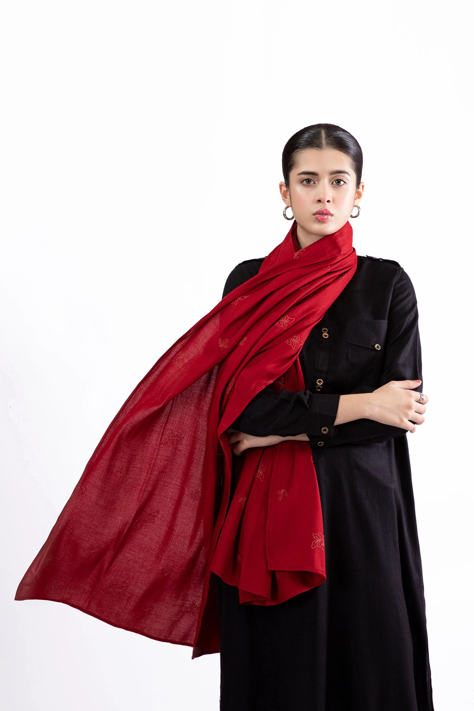 Scarf Red MB-W23-143 - Image 2
