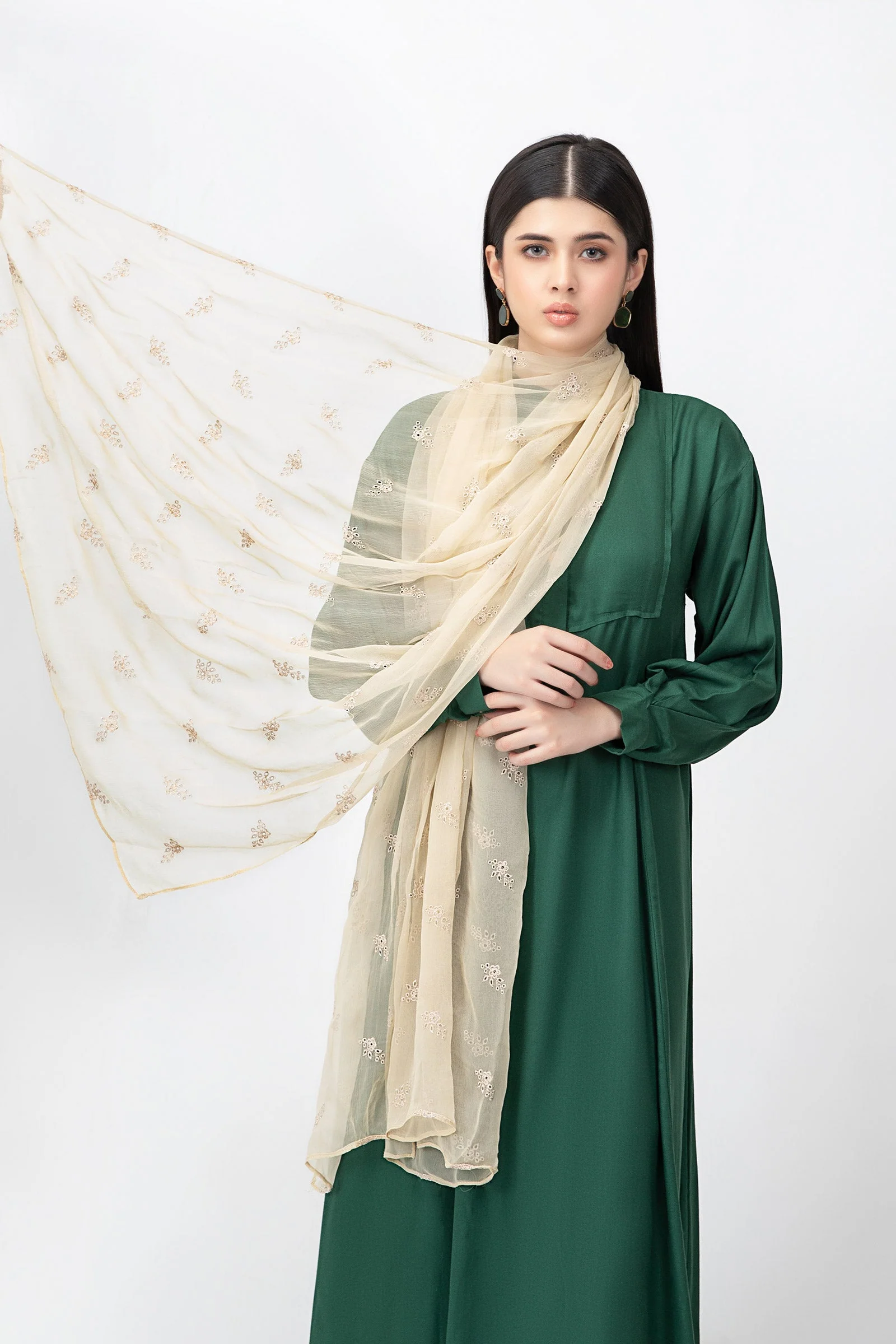 Dupatta Beige MB-W23-161 - Image 2