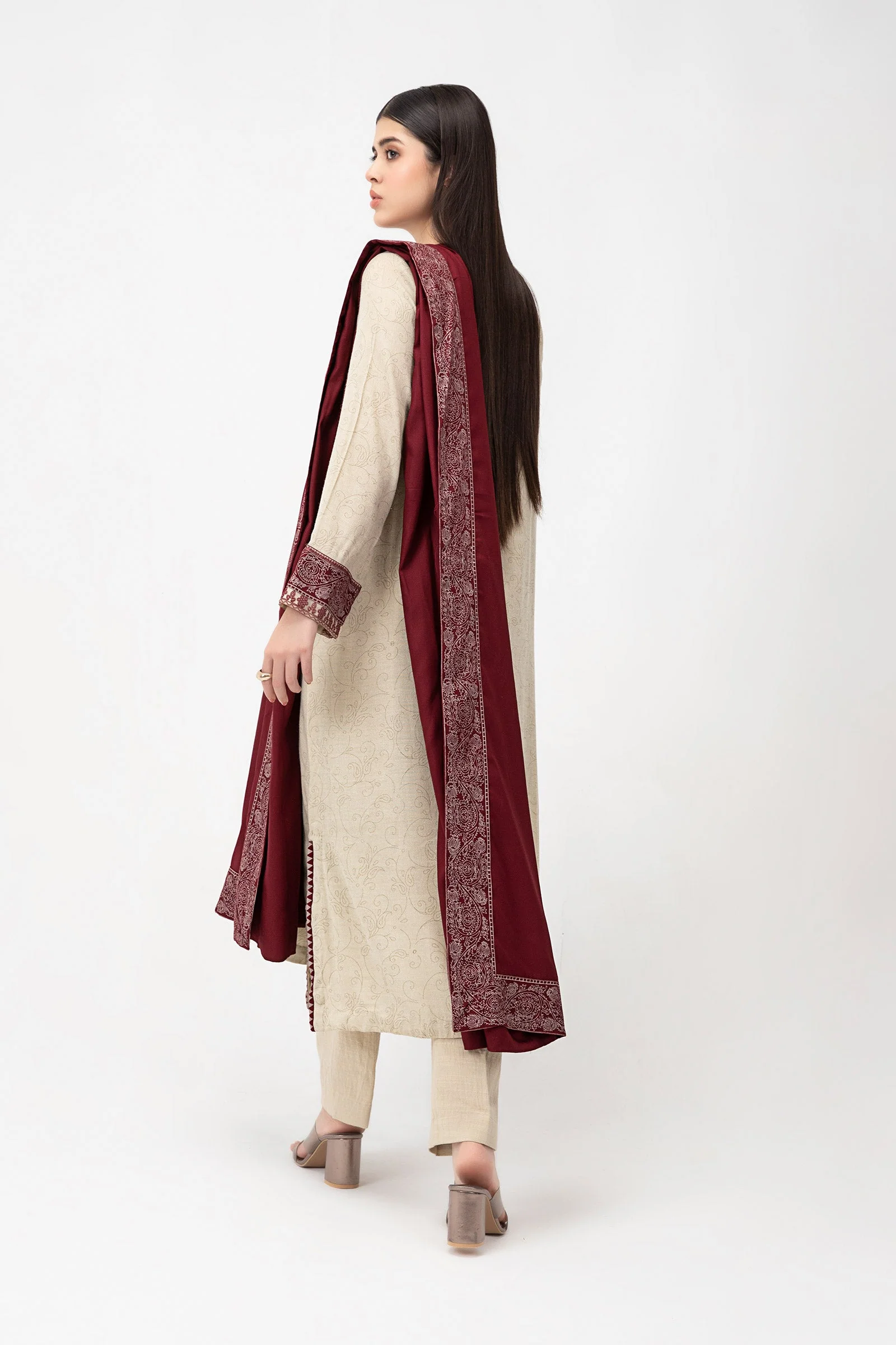 Shirt Beige & Maroon MB-W23-162 - Image 4