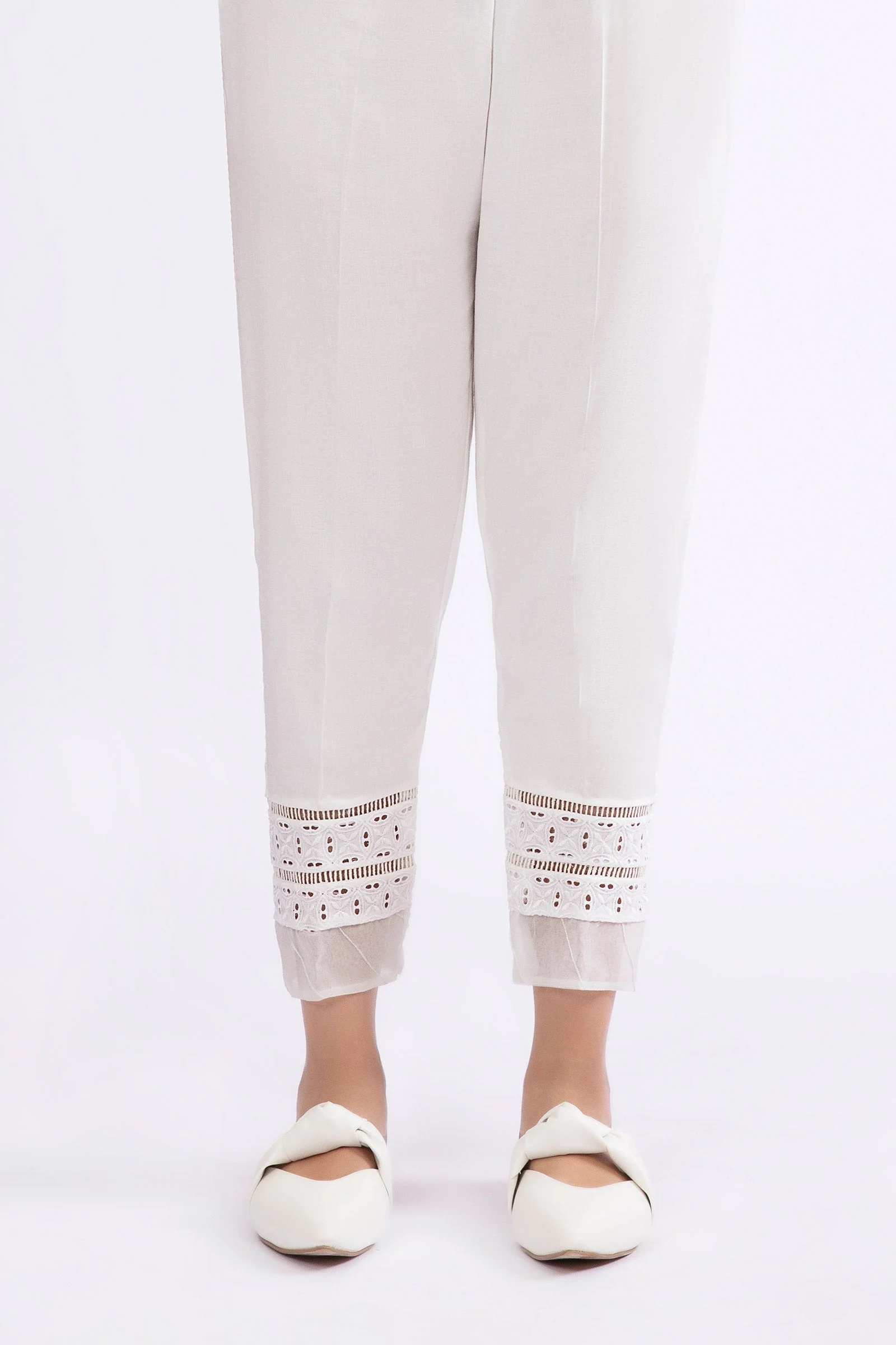 Embroidered Linen Trouser | MB-W23-188