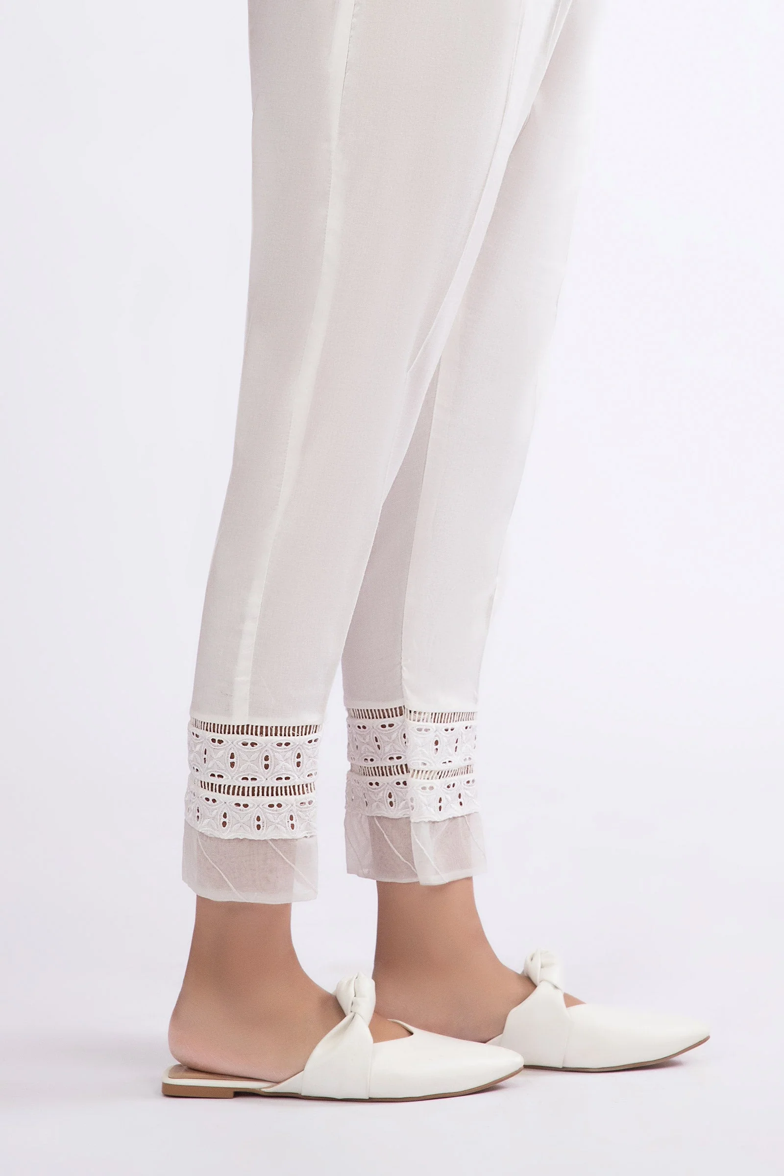 Embroidered Linen Trouser | MB-W23-188 - Image 2