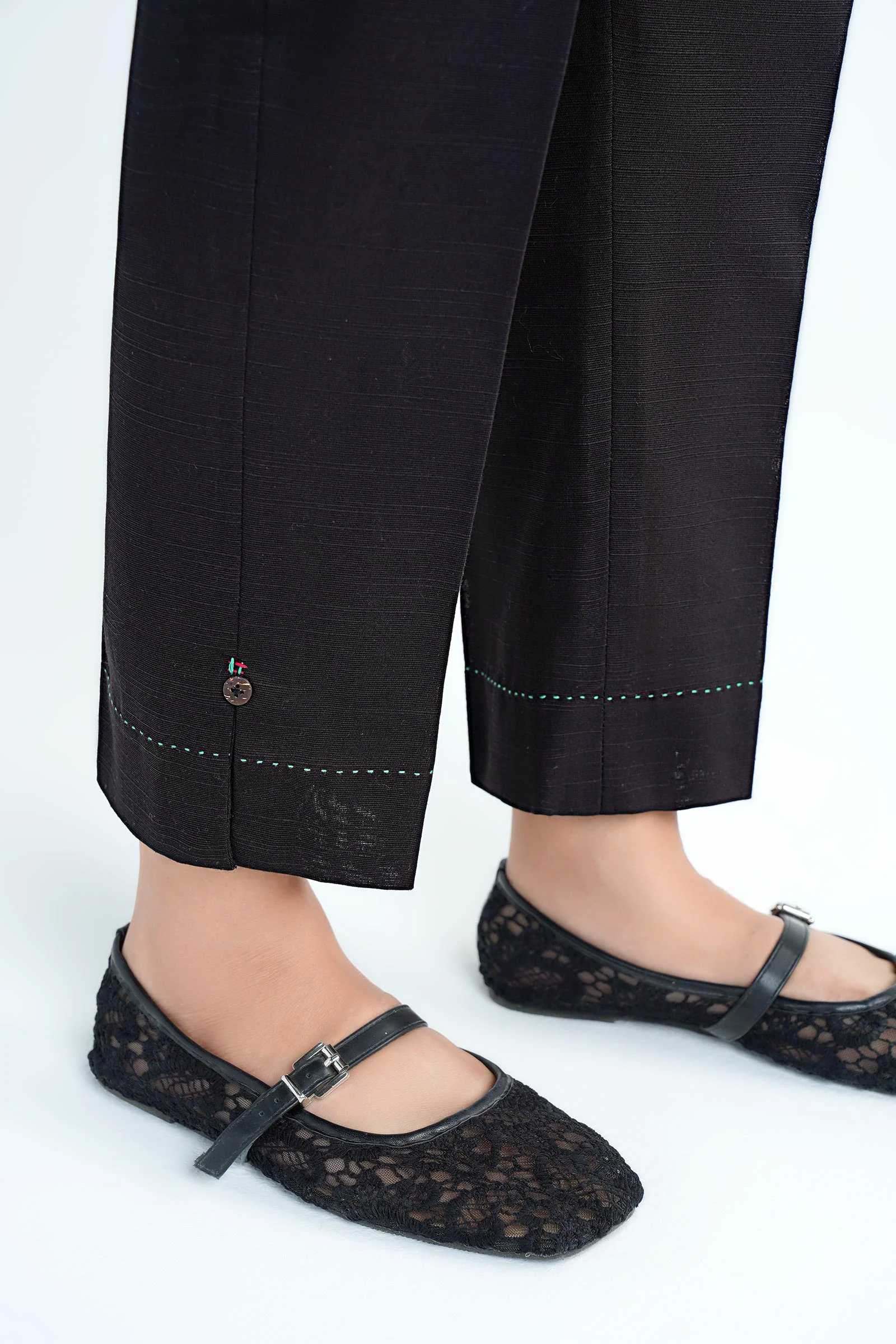 Dyed Slub Khaddar Trouser - Image 2