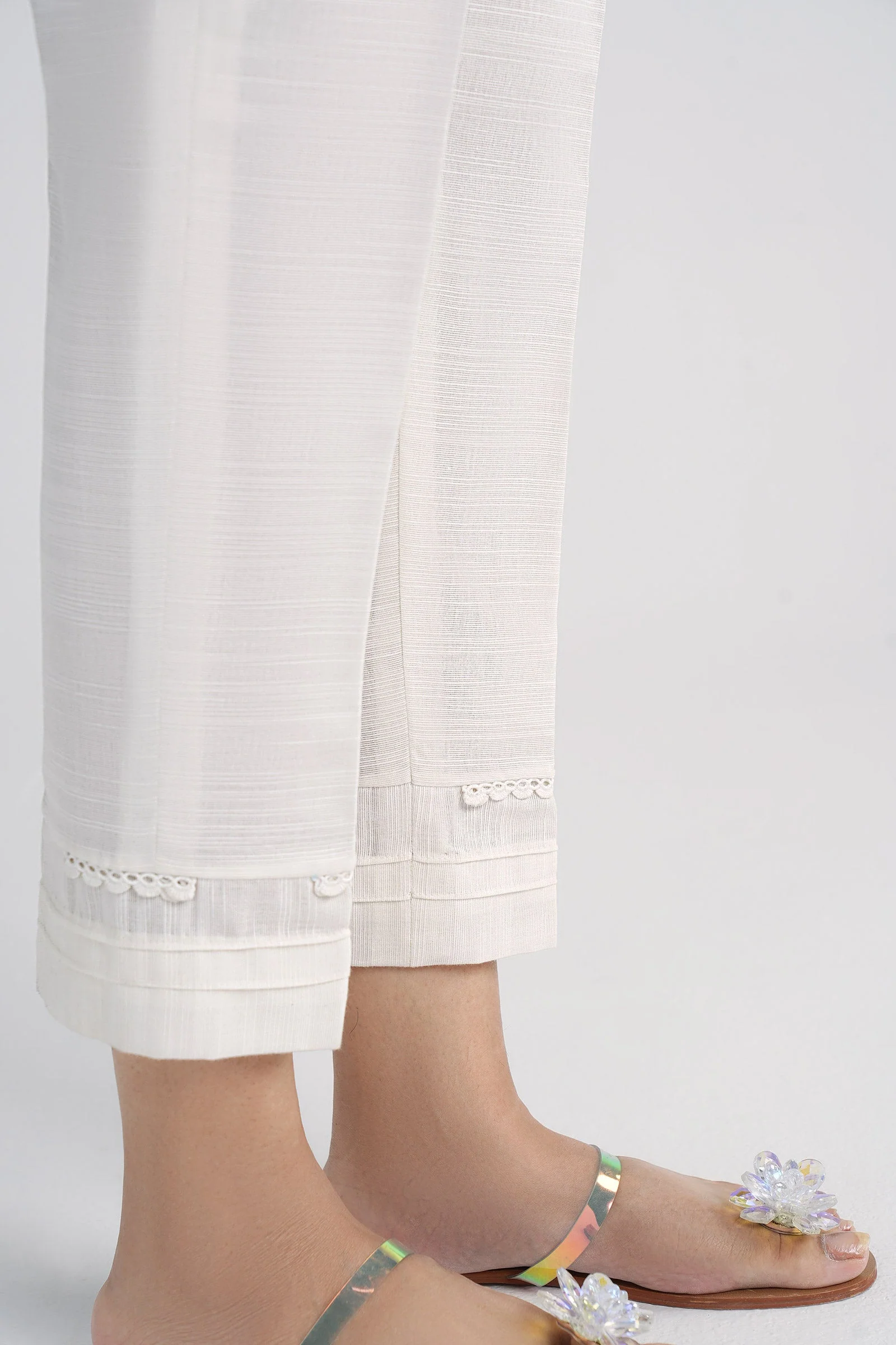Dyed Slub Khaddar Trouser - Image 2