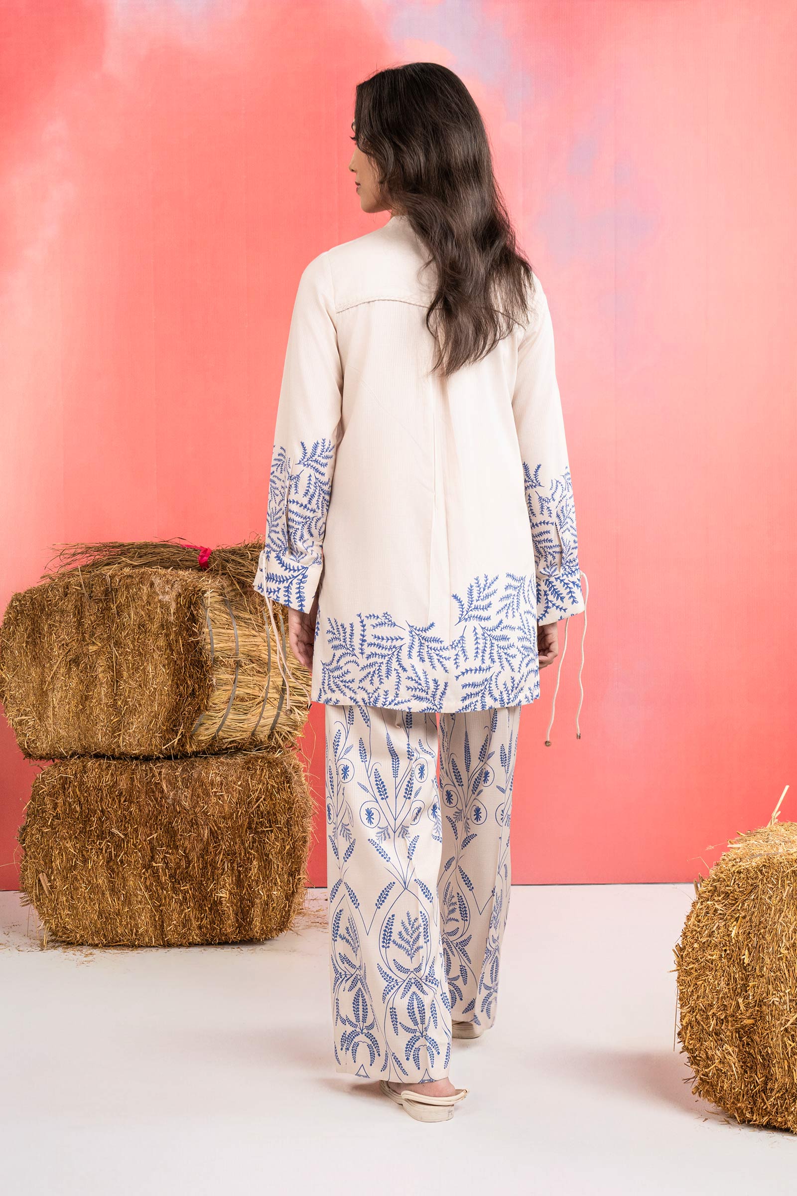 2 Pc Printed Silk Slub Suit - Image 6
