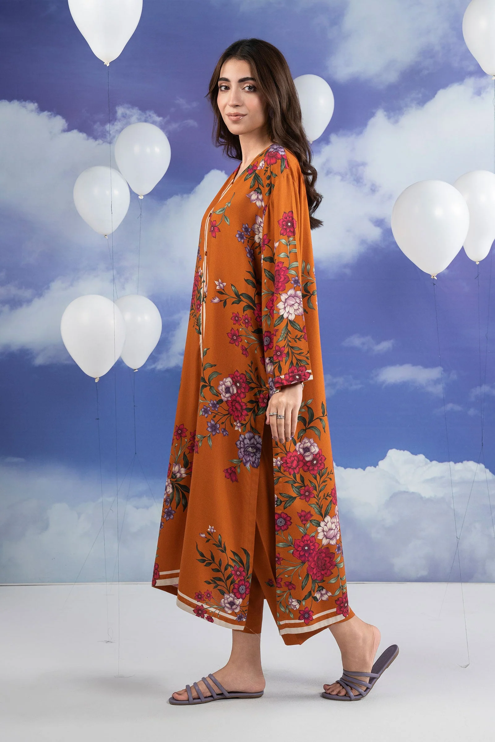 2 Pc Printed Slub Khaddar Suit - Image 5