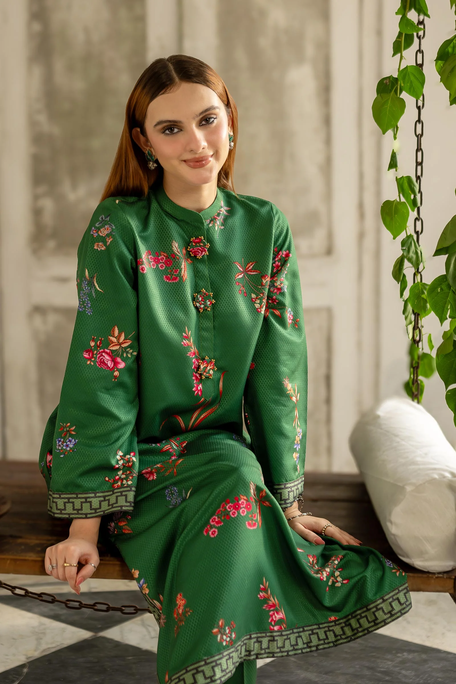 2 Pc Printed Dobby Viscose Suit - Image 2