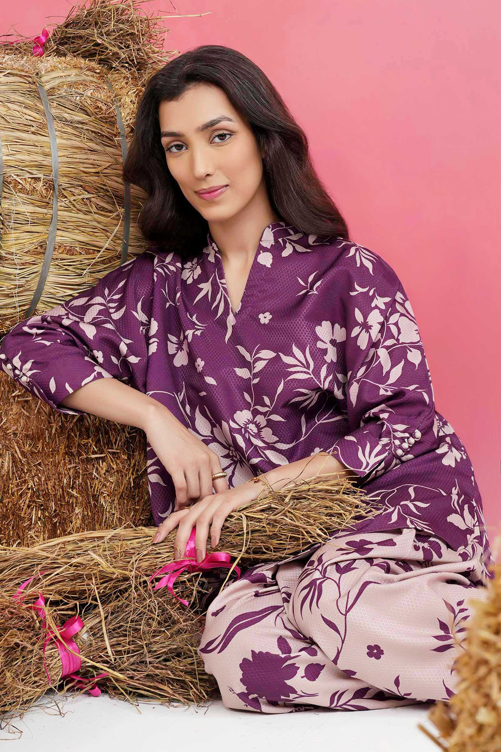 2 Pc Printed Dobby Viscose Suit - Image 2