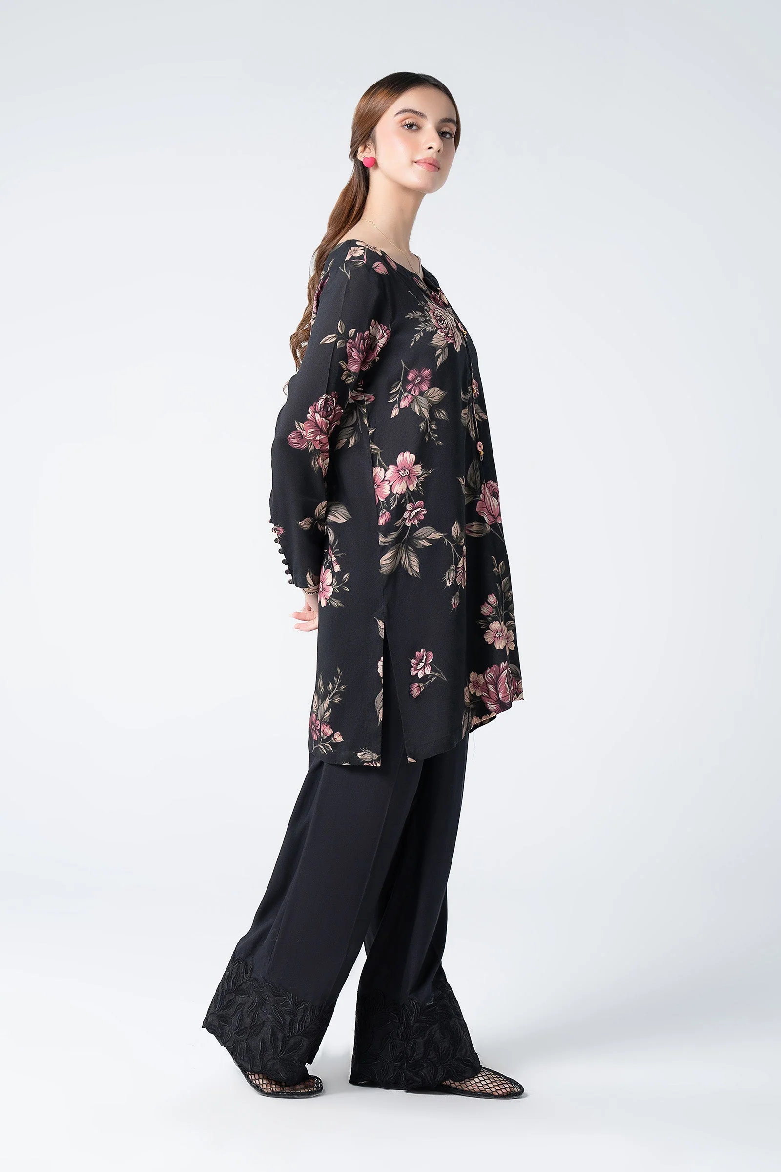 2 Pc Embroidered Silk Slub Suit - Image 5