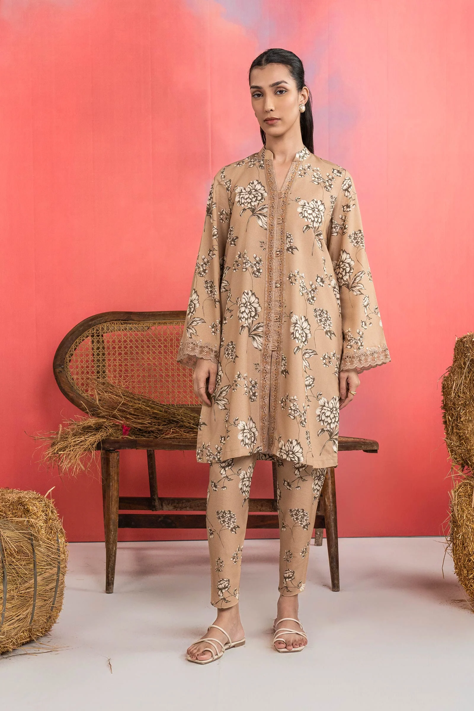 2 Pc Embroidered Karandi Suit - Image 2
