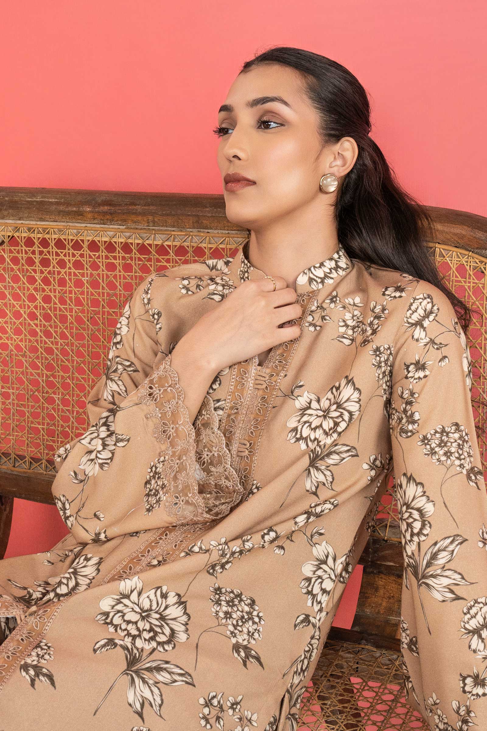 2 Pc Embroidered Karandi Suit - Image 4