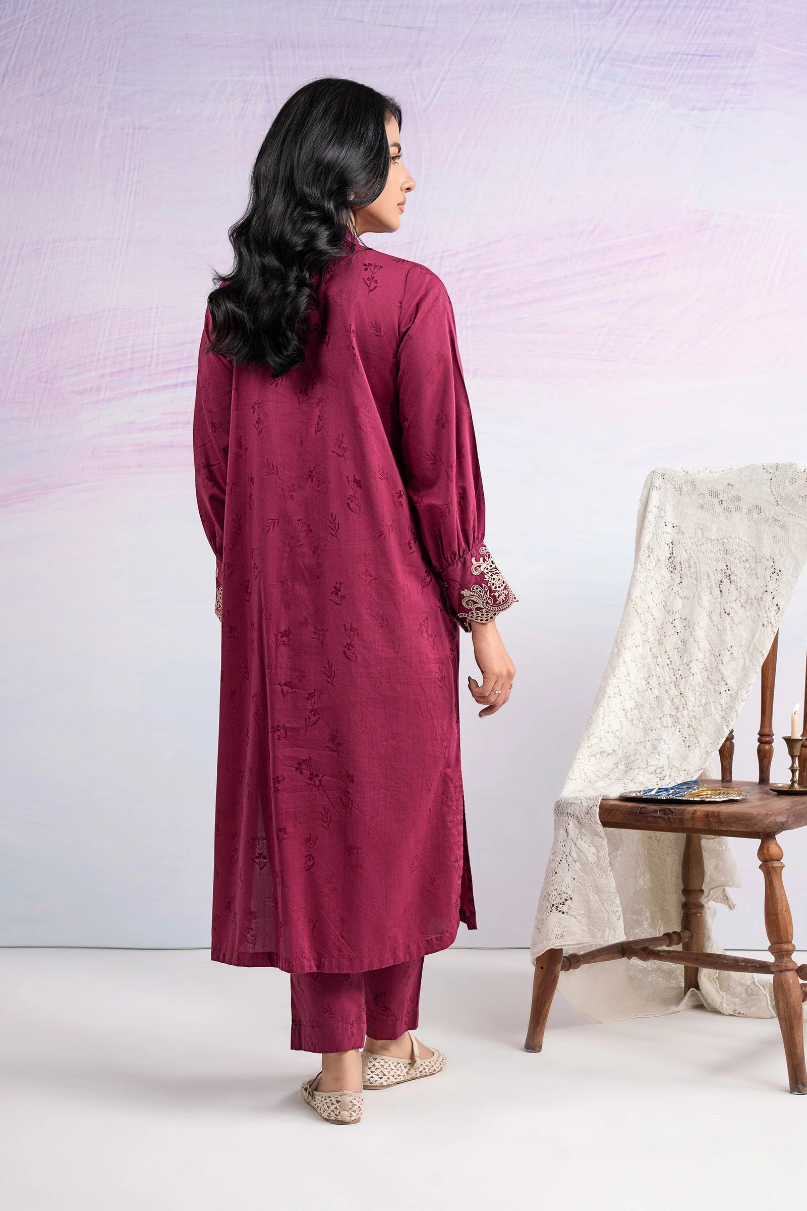 2 Pc Embroidered Filament Viscose Suit - Image 7