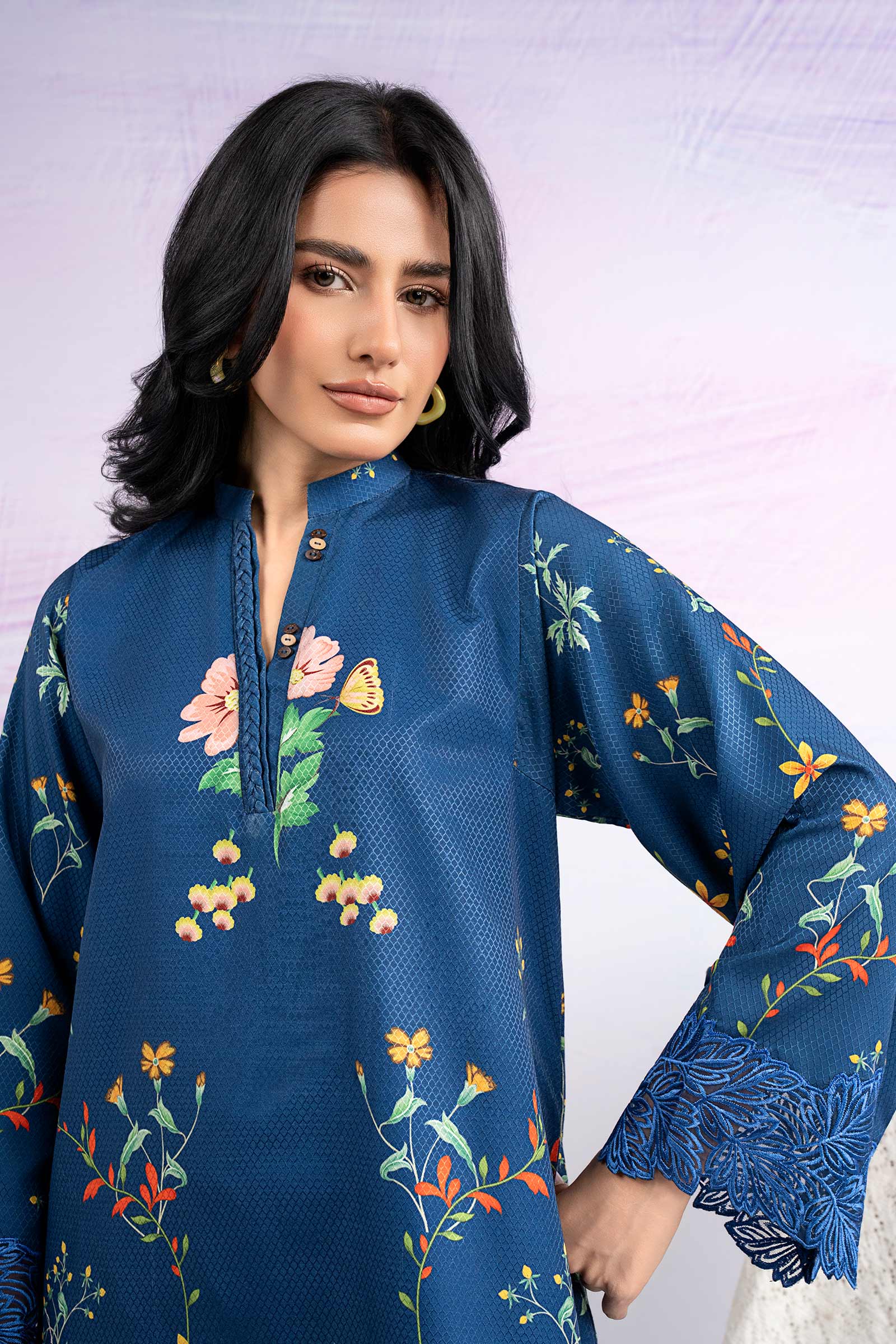 2 Pc Embroidered Dobby Viscose Suit - Image 3