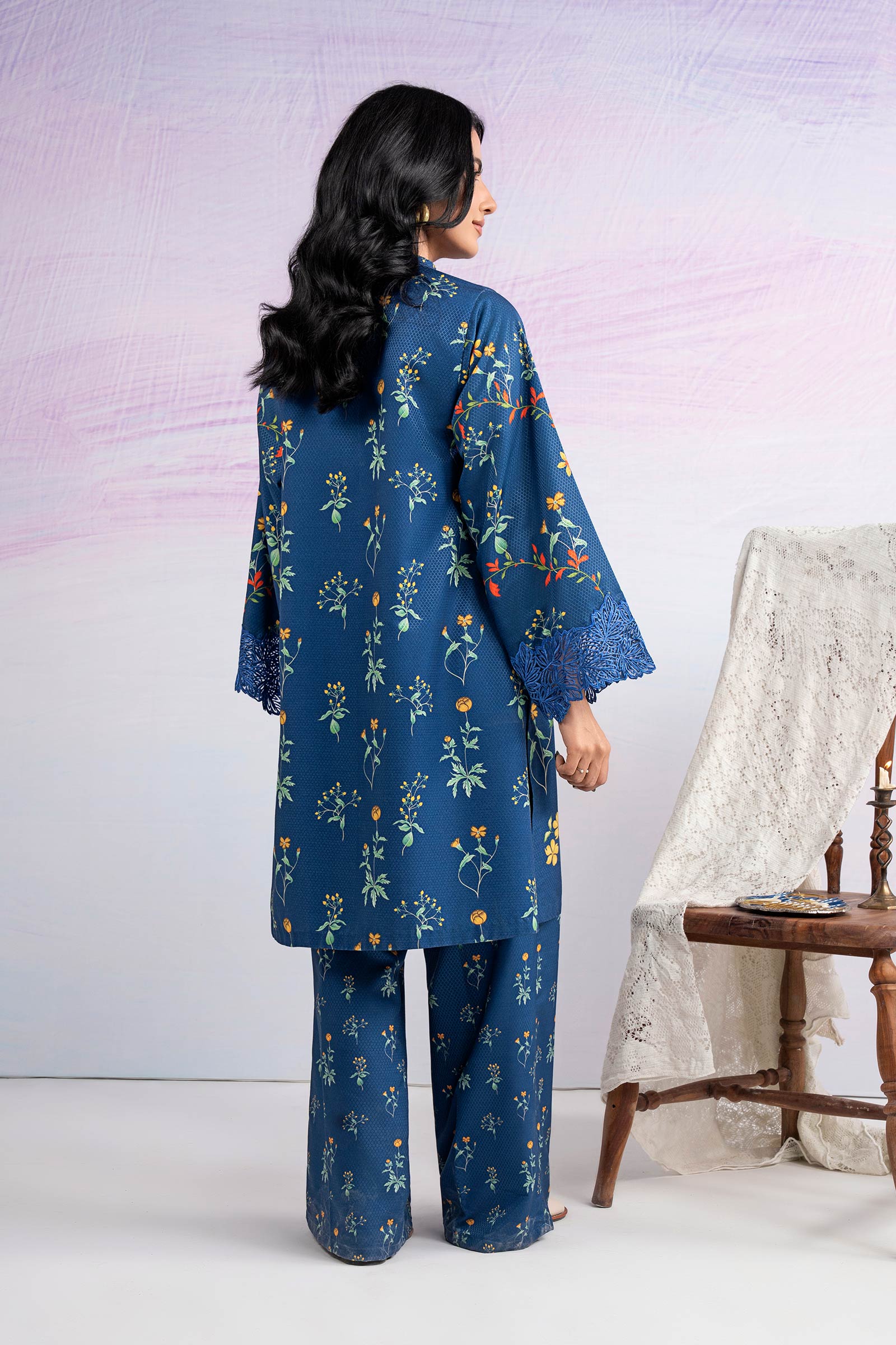 2 Pc Embroidered Dobby Viscose Suit - Image 6