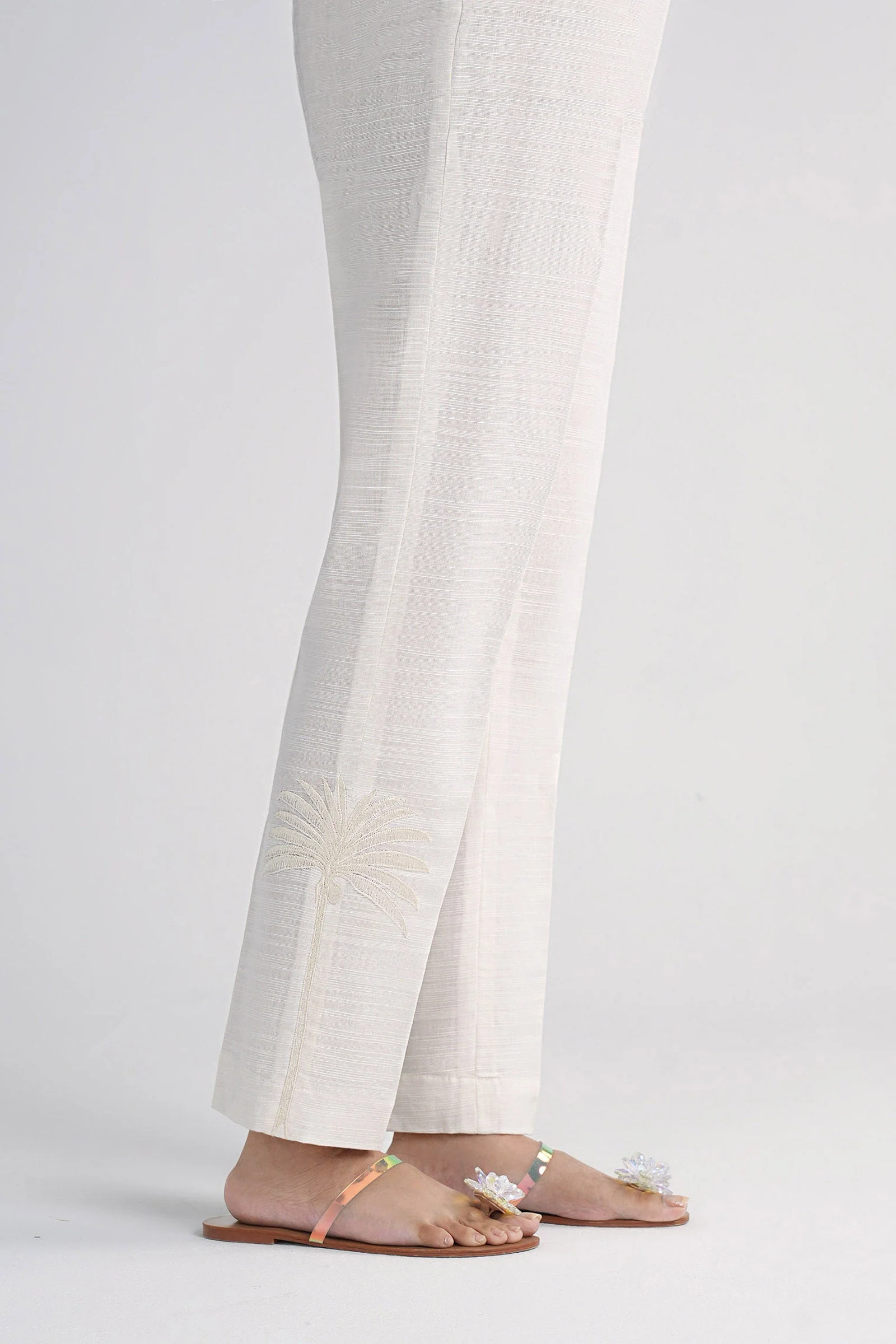 Dyed Slub Khaddar Trouser - Image 3
