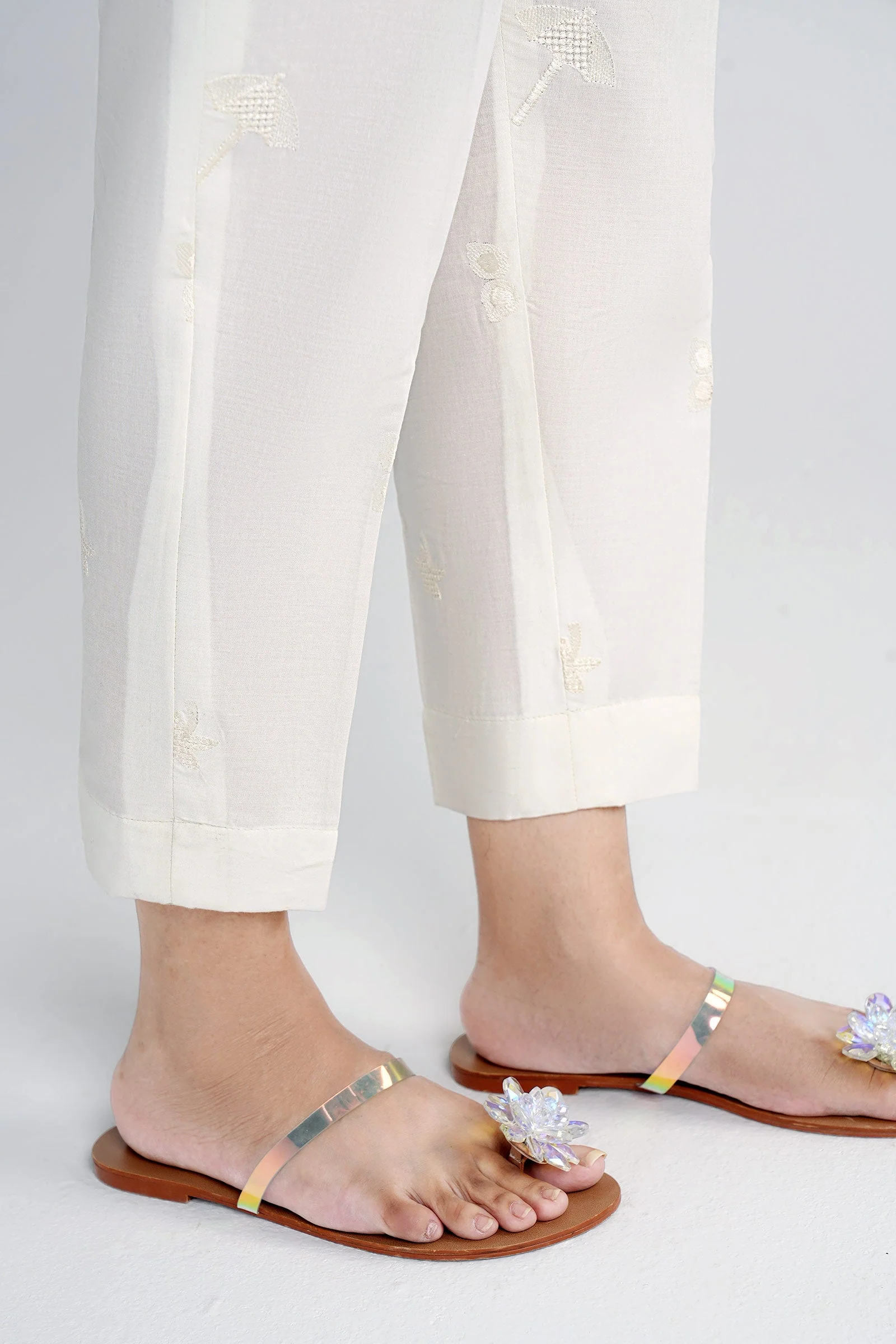 Embroidered Cambric Trouser - Image 2