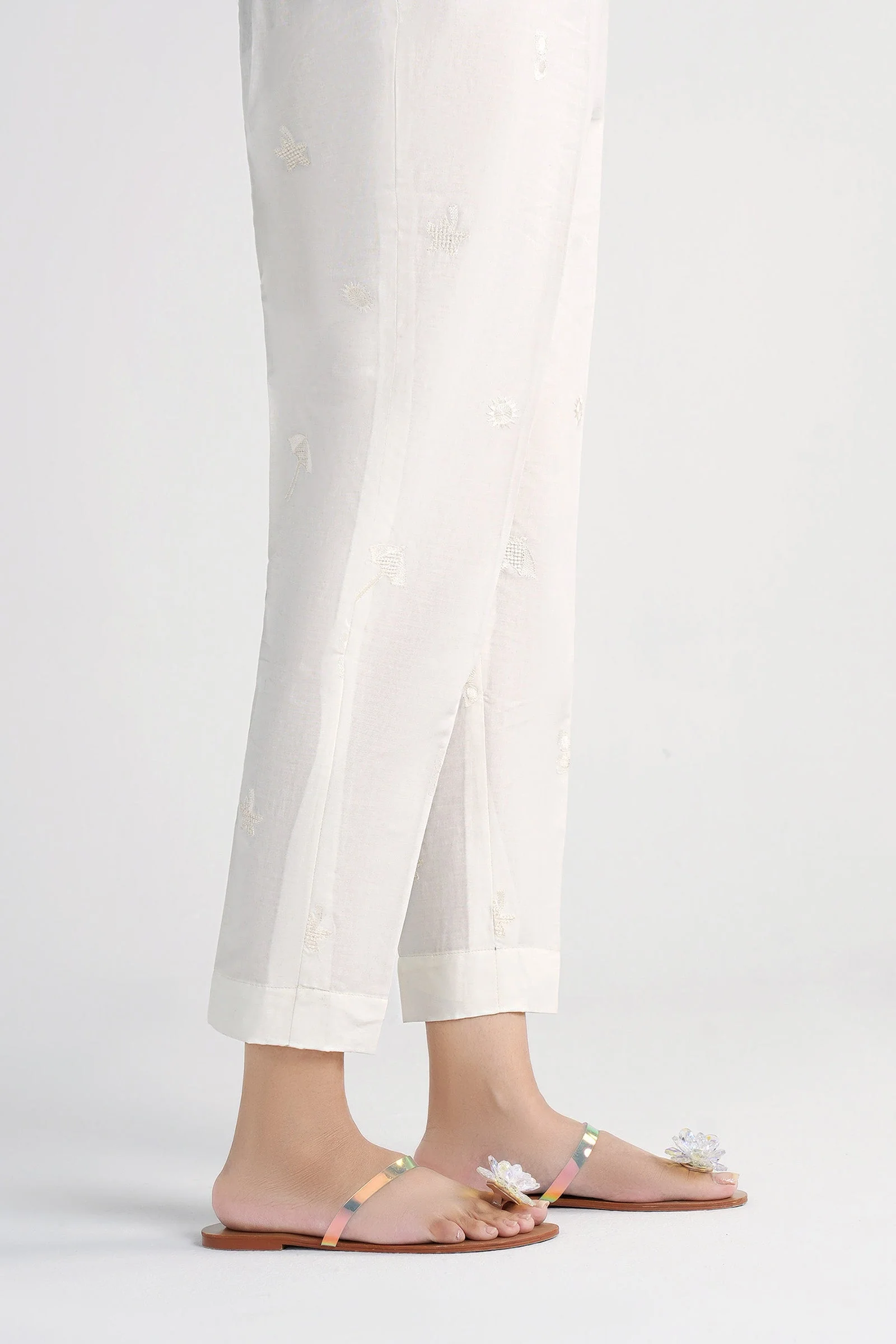 Embroidered Cambric Trouser - Image 3