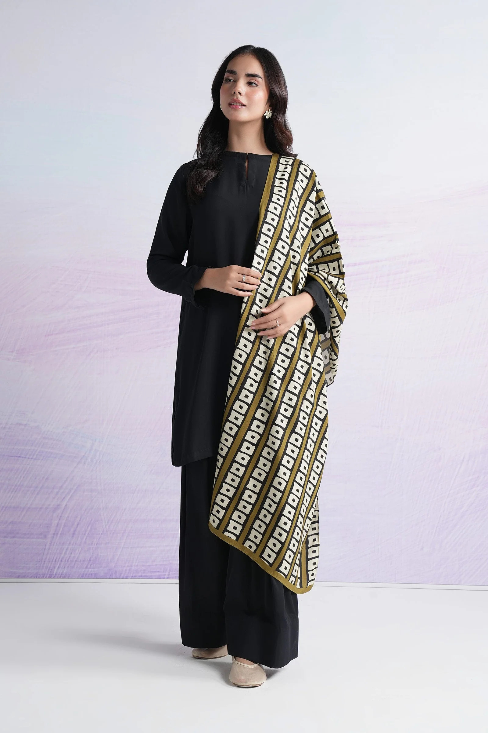 Printed Linen Dupatta - Image 3