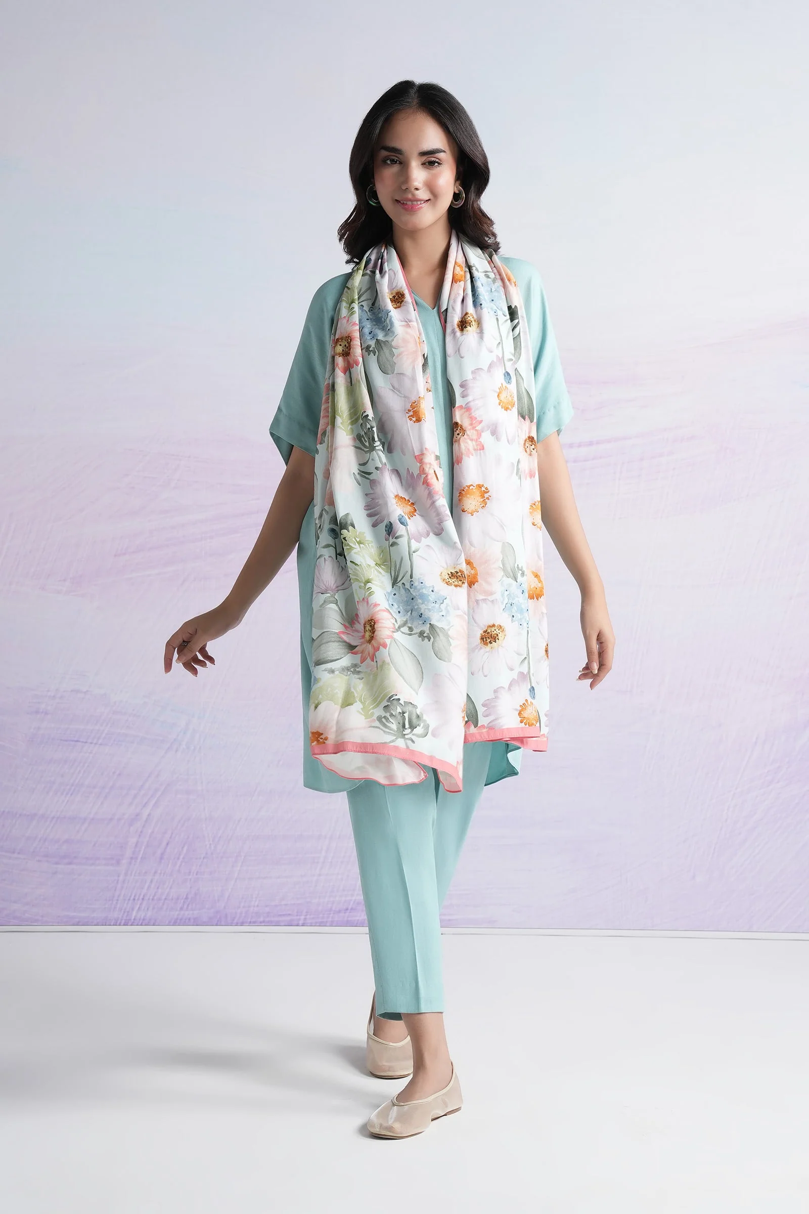 Printed Linen Dupatta - Image 3