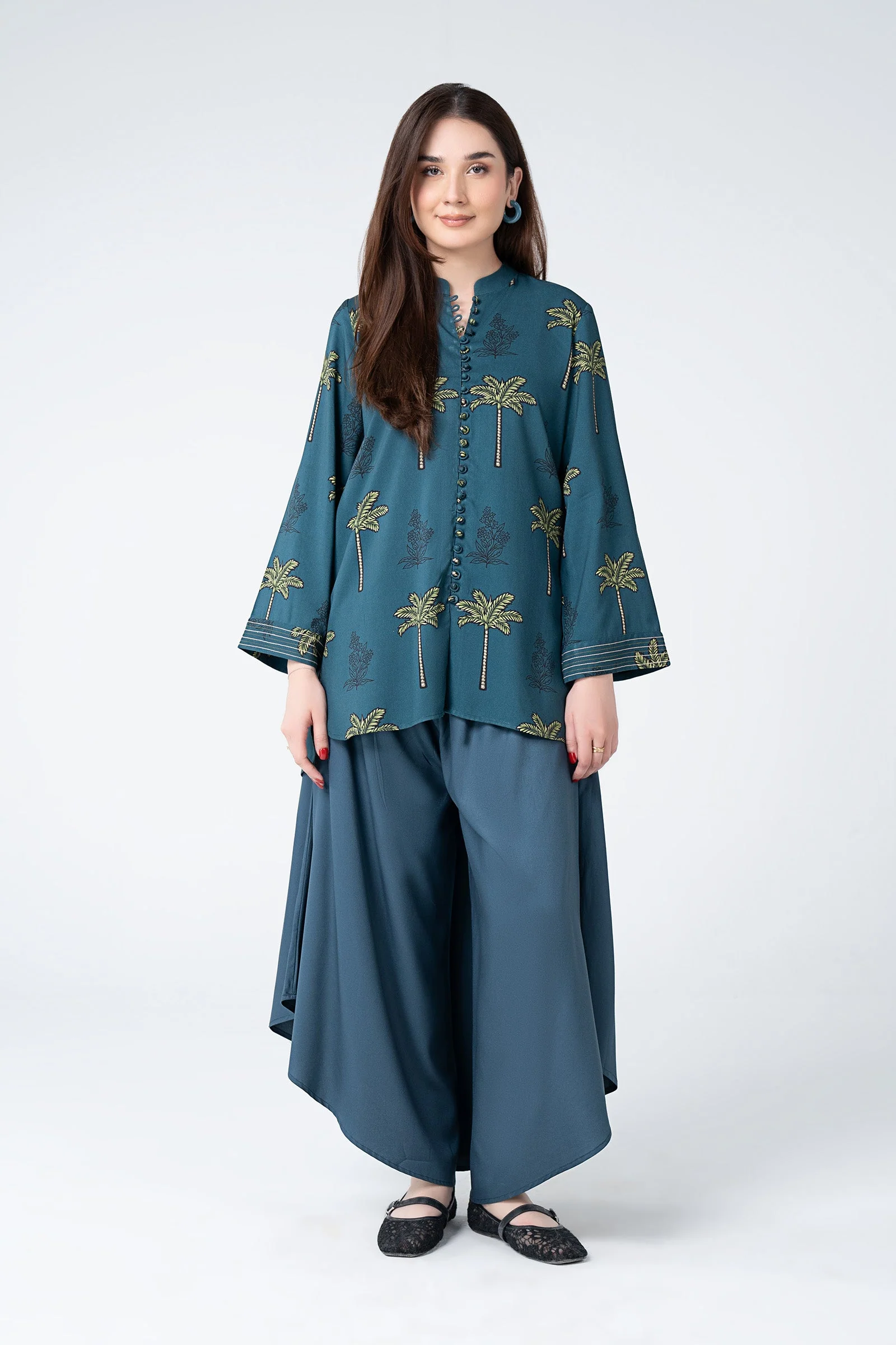 2 Pc Printed Twill Suit