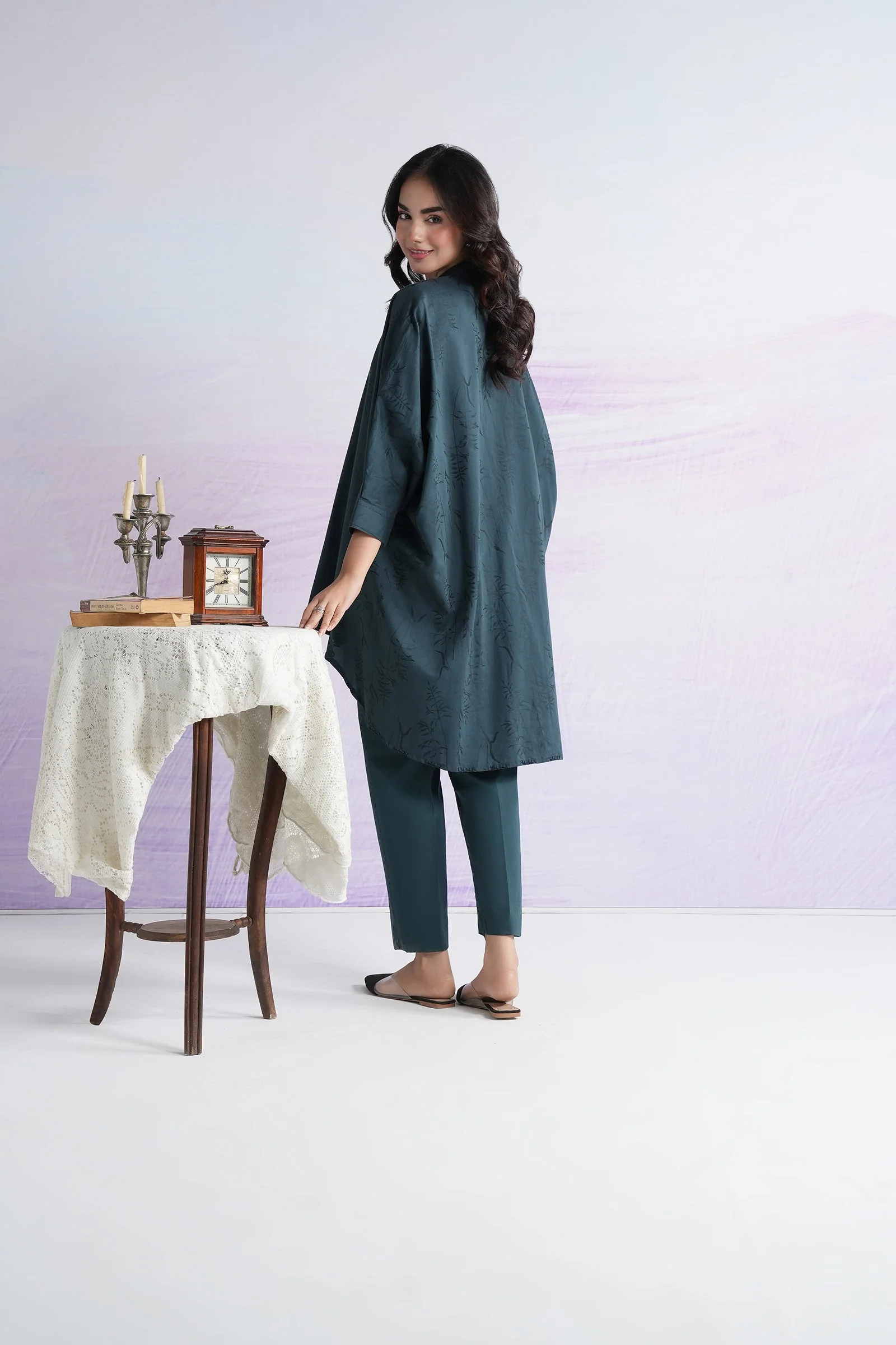 Dyed Self-Jacquard Viscose Shirt - Image 5