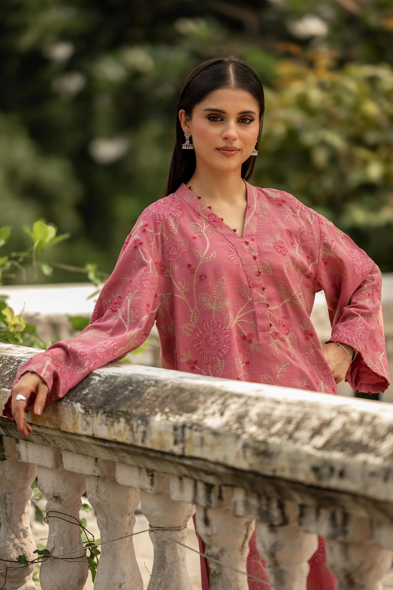 Embroidered Cotton Dobby Shirt - Image 2