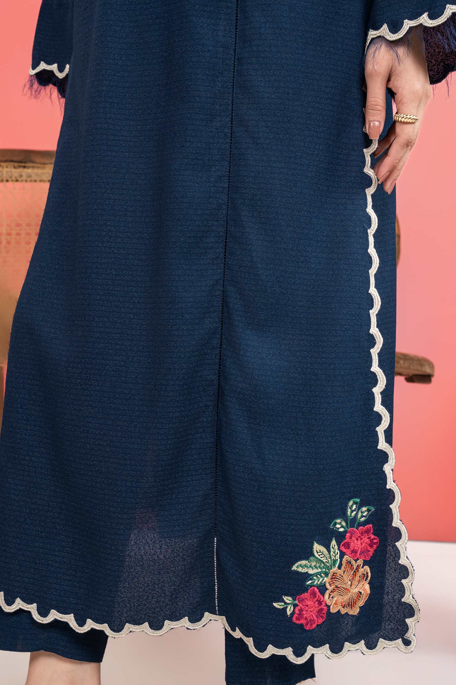 3 Pc Embroidered Rib Karandi Suit - Image 5