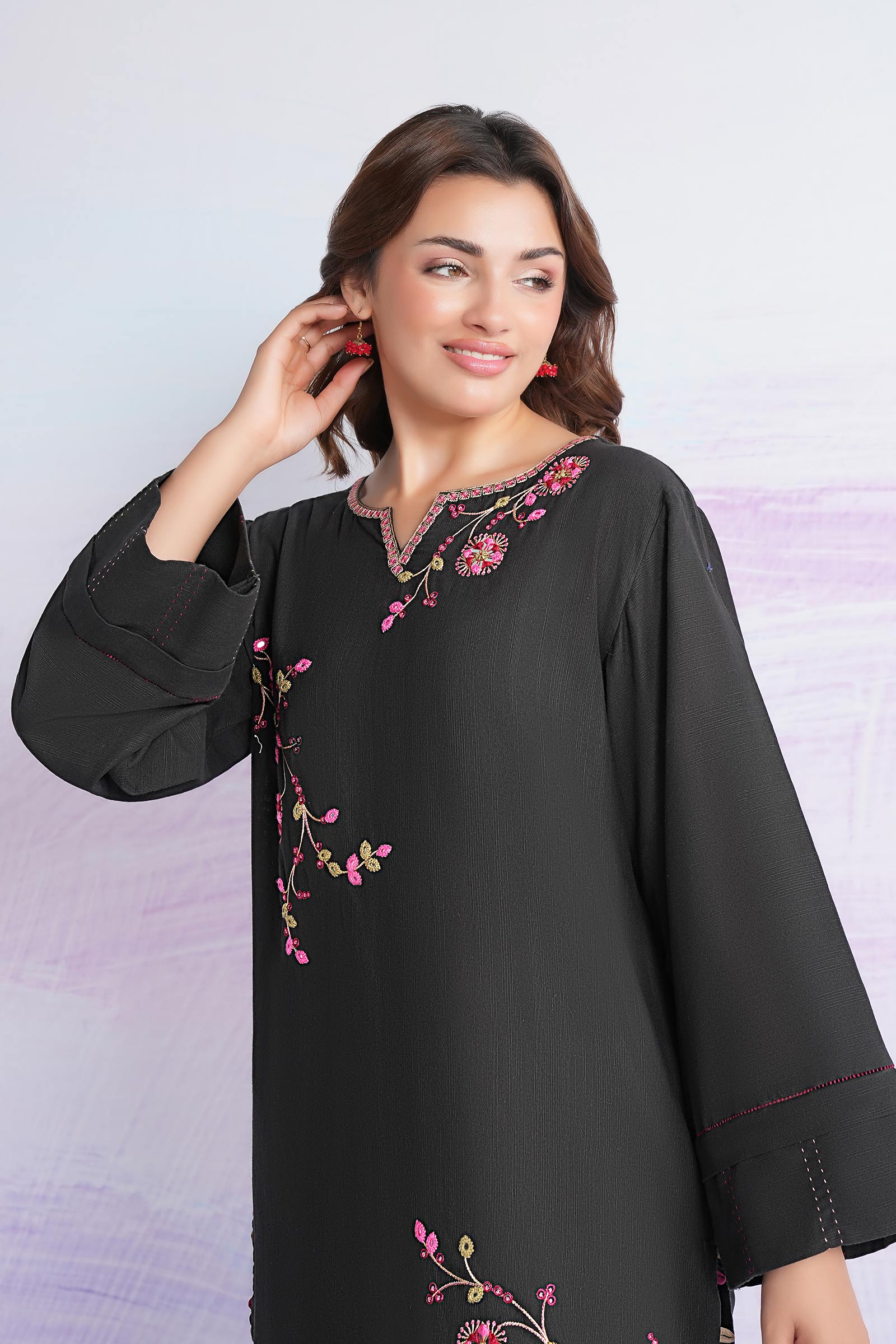 2 Pc Embroidered Khaddar Suit - Image 2