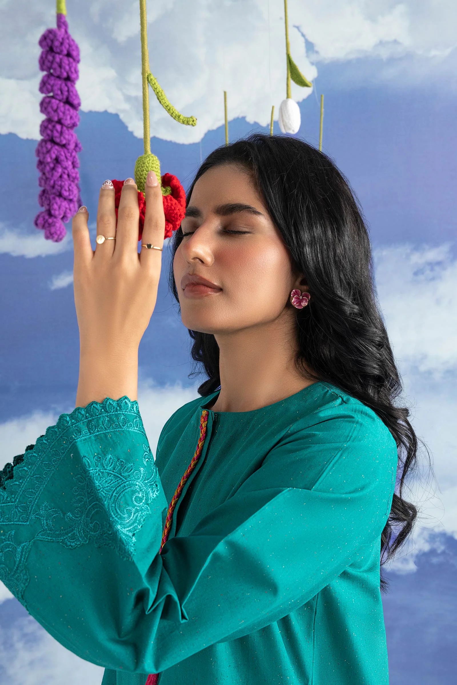 2 Pc Embroidered Tonal Nep Suit - Image 3