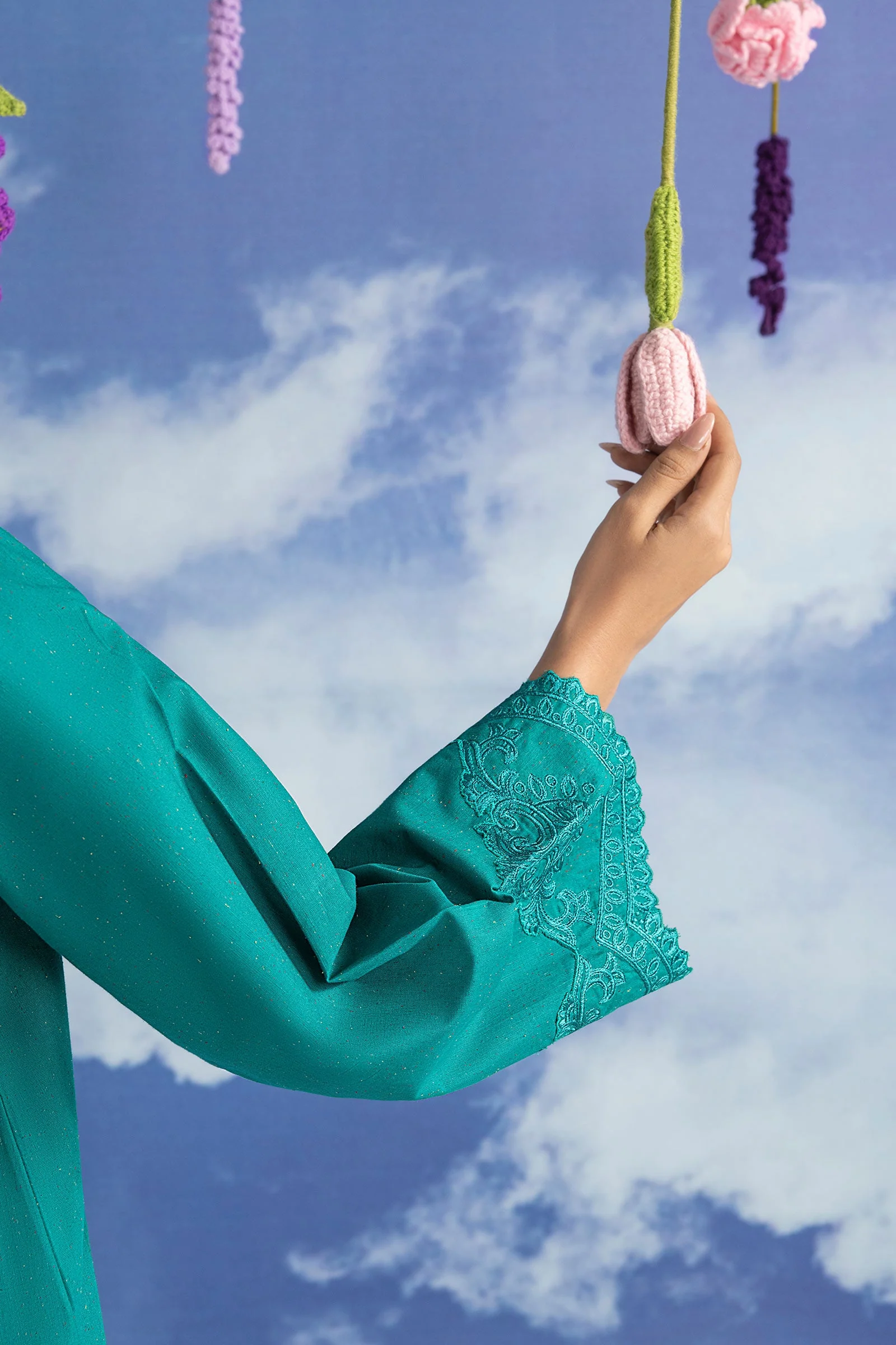 2 Pc Embroidered Tonal Nep Suit - Image 4