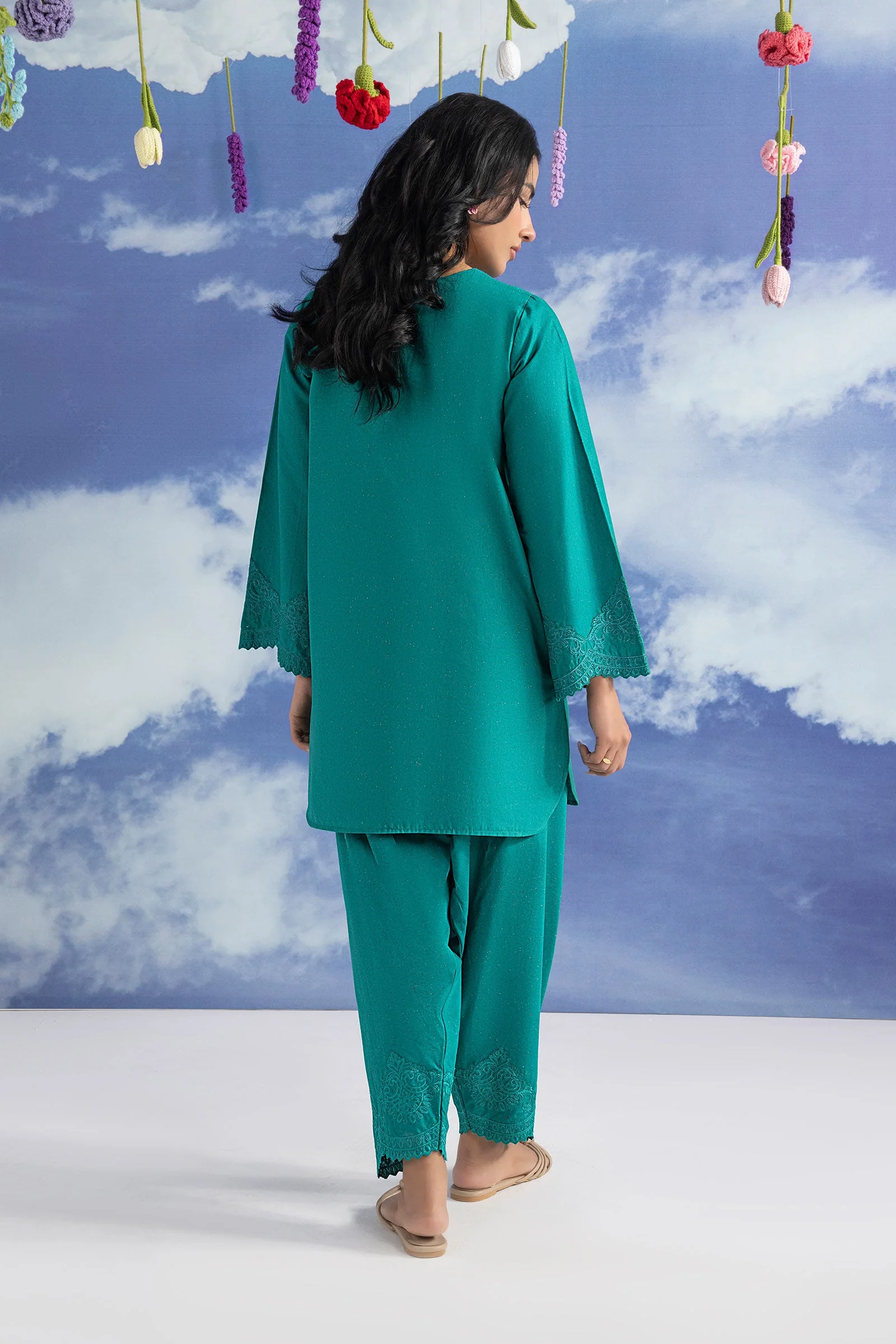 2 Pc Embroidered Tonal Nep Suit - Image 6