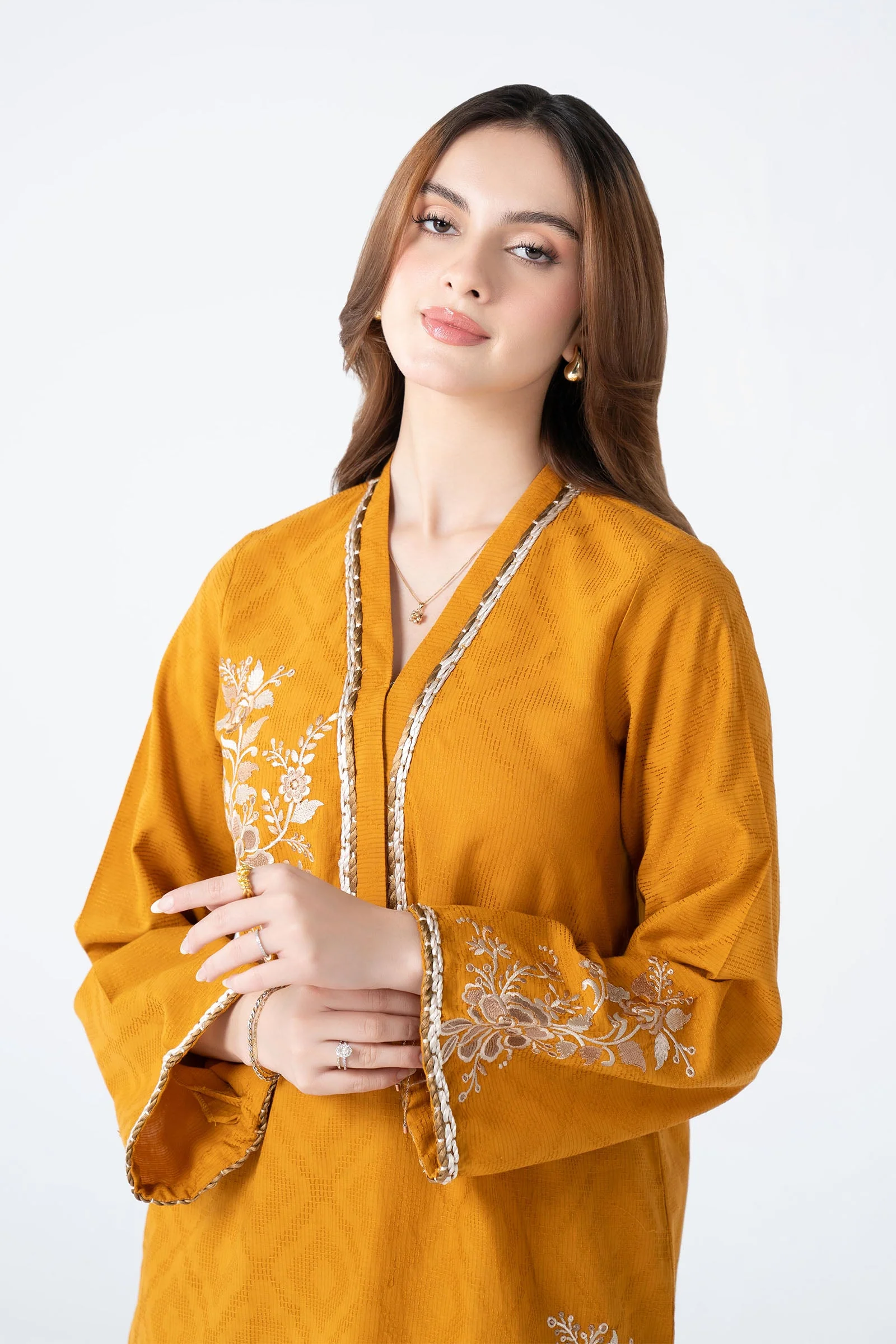 Embroidered Embossed Wavy Texture Shirt - Image 2