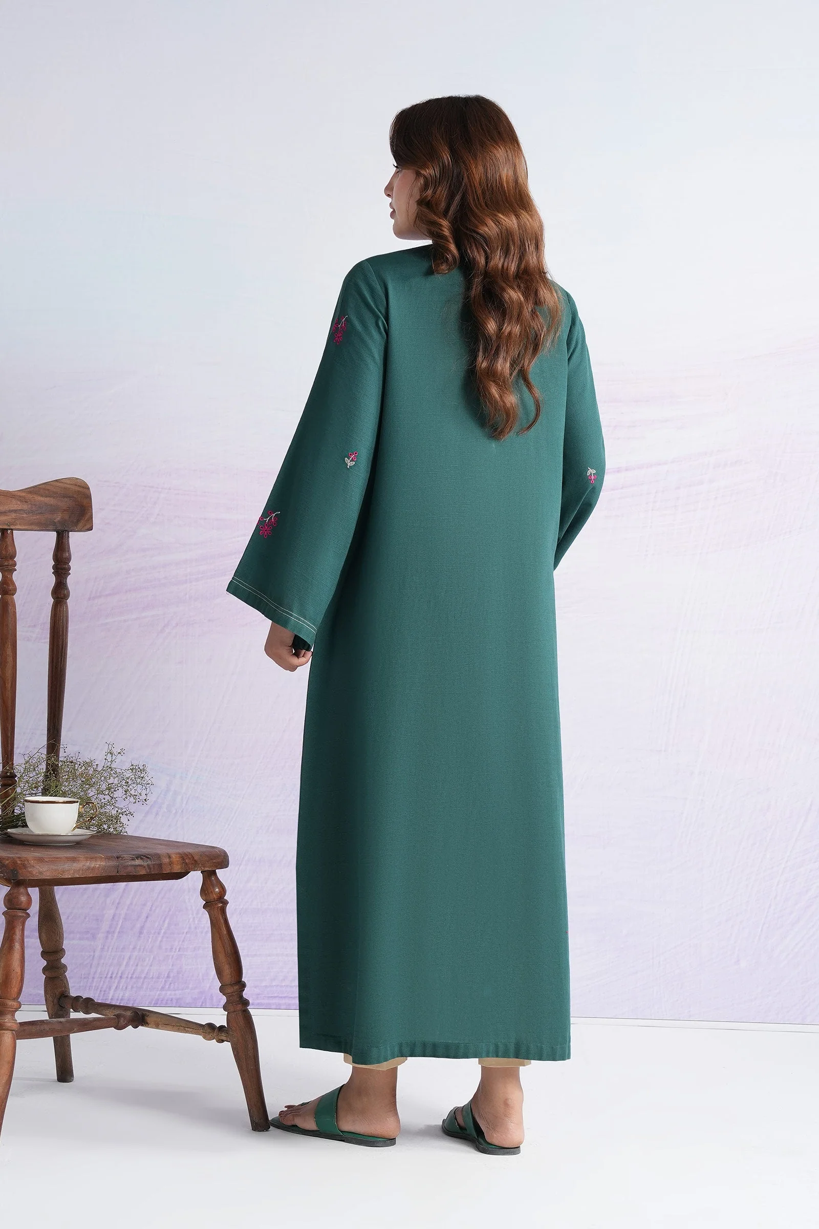 Embroidered Slub Khaddar Shirt - Image 5