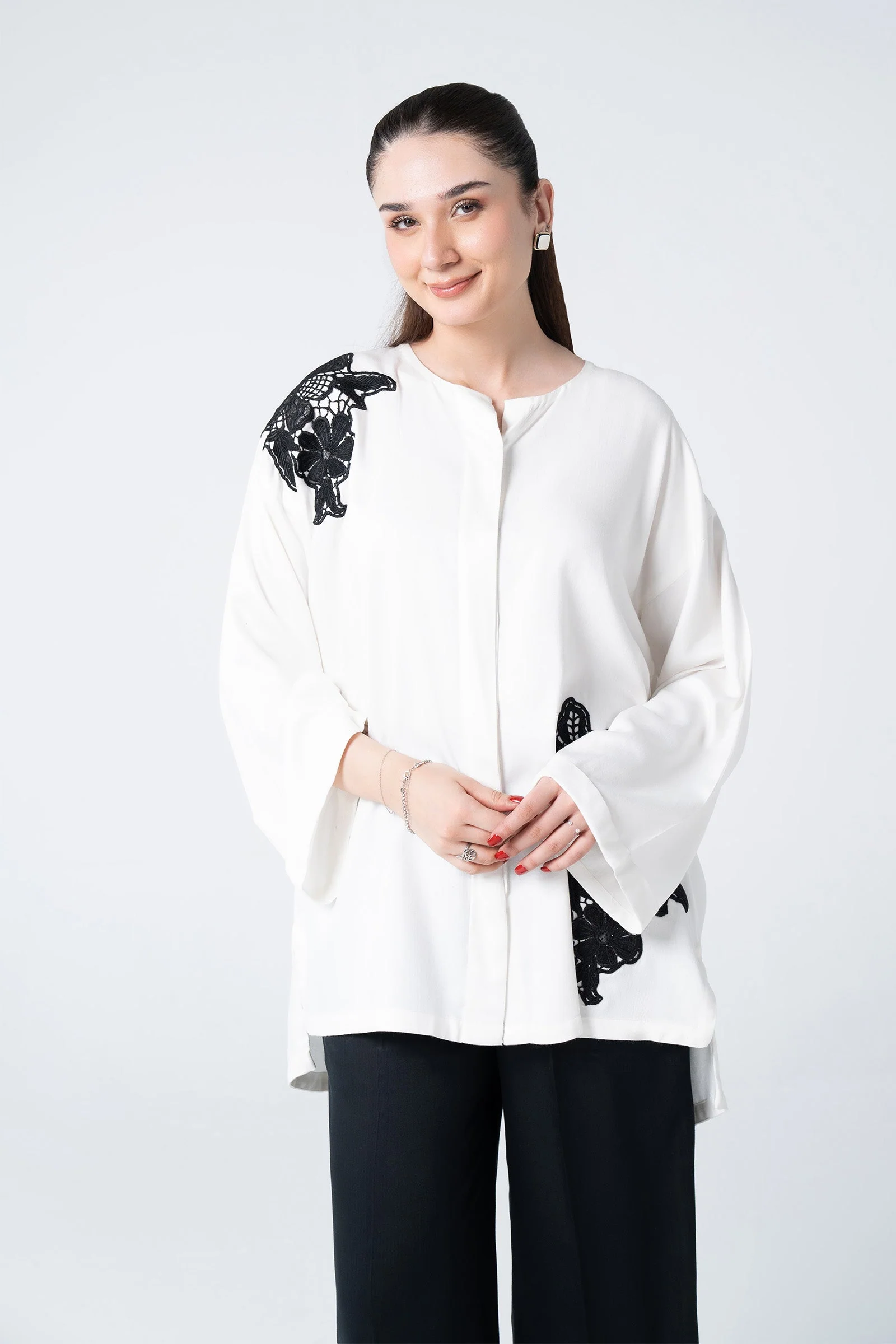2 Pc Embroidered Herringbone Suit - Image 2