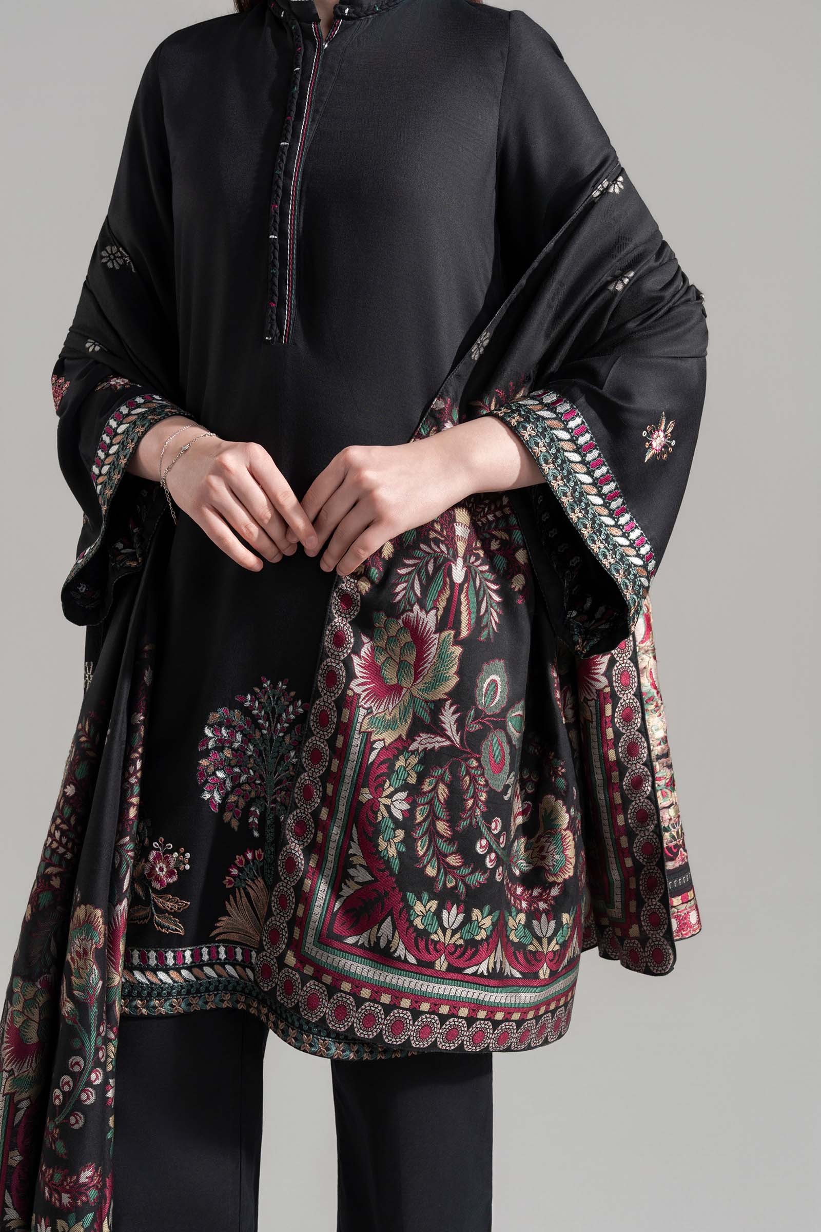 2 Pc Embroidered Herringbone Suit - Image 4