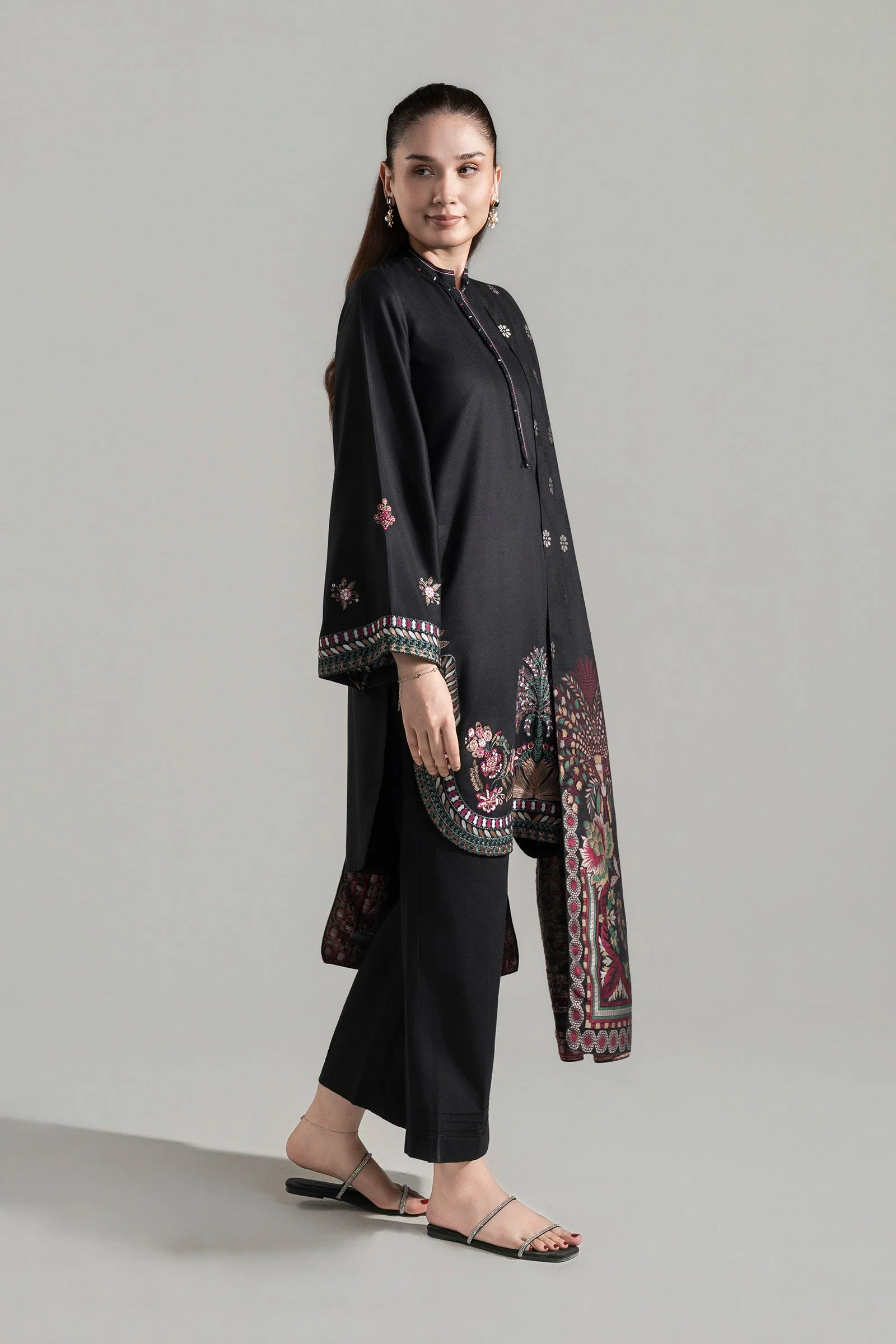 2 Pc Embroidered Herringbone Suit - Image 5