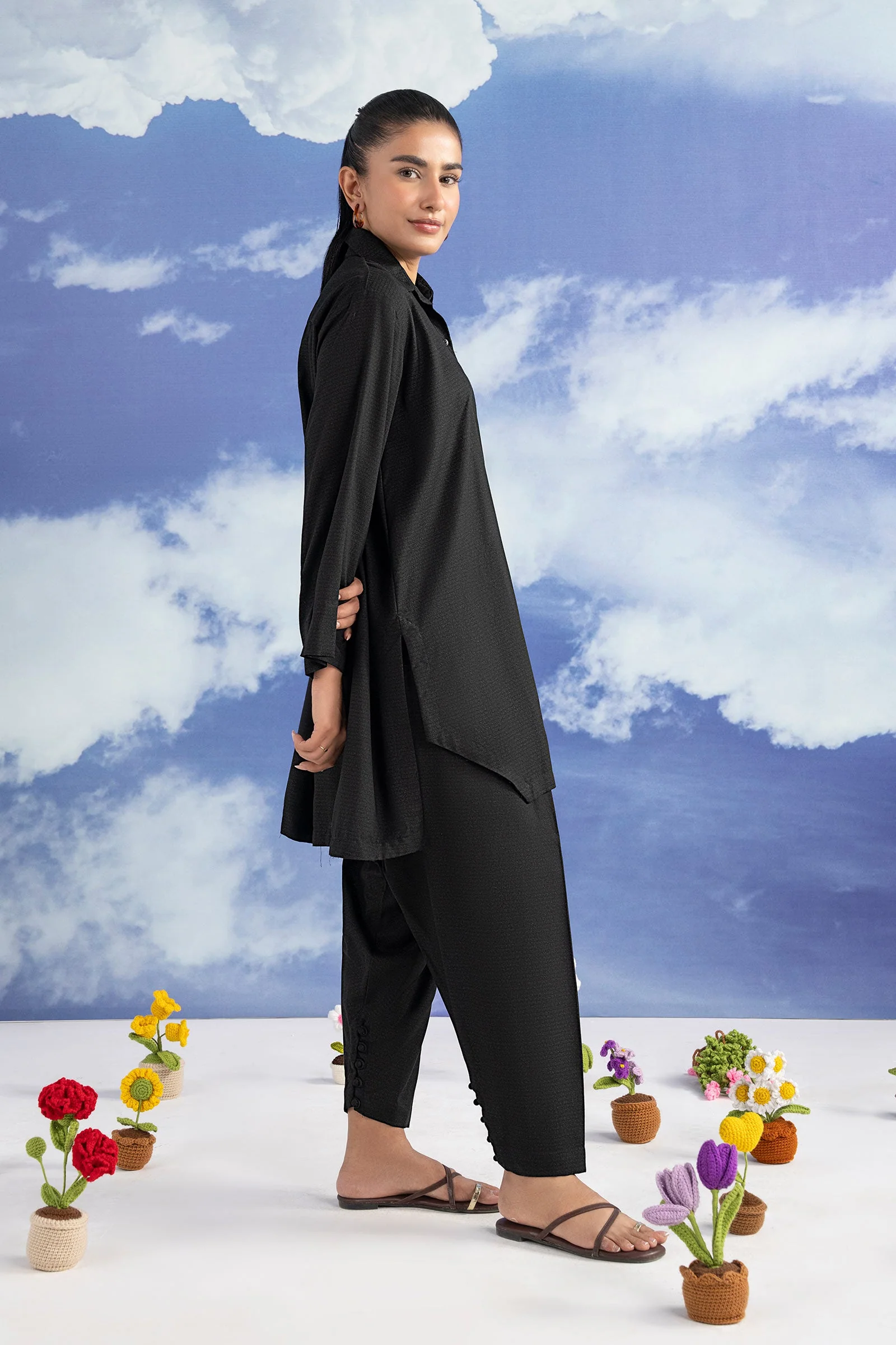2 Pc Dyed Rib Karandi Suit - Image 5