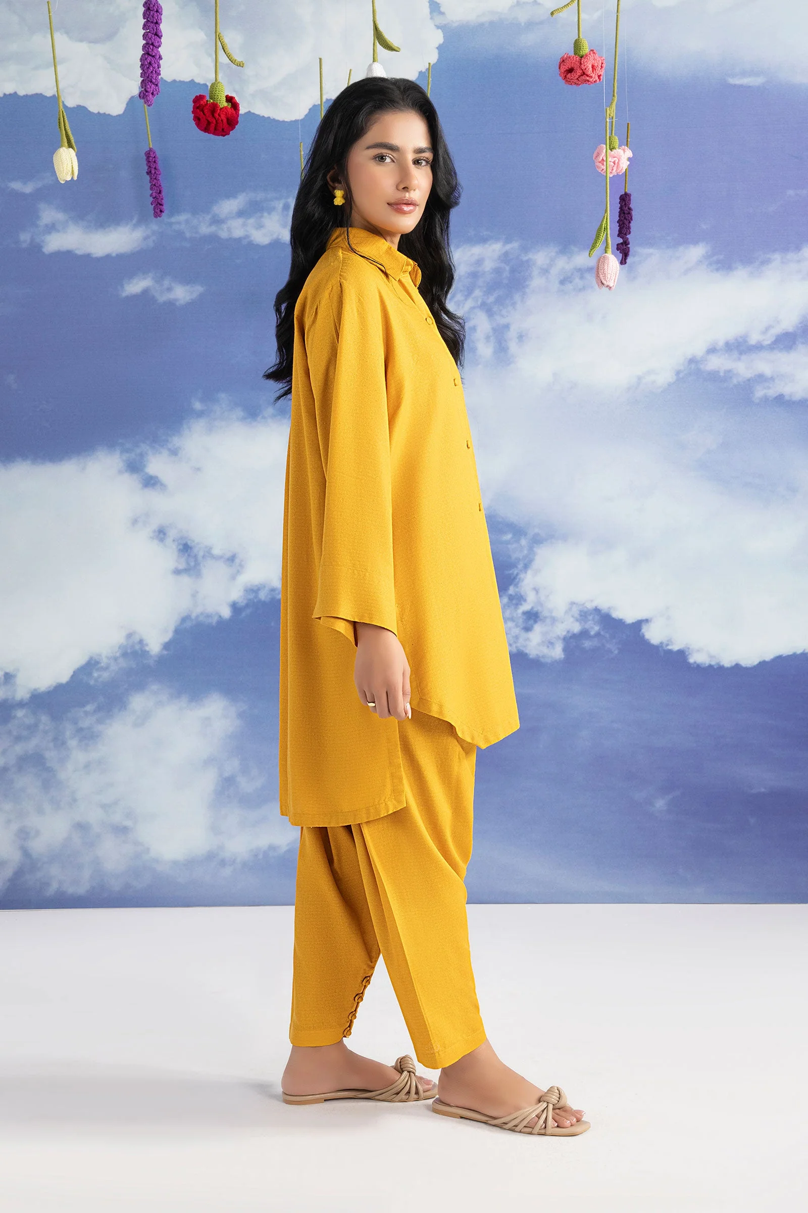 2 Pc Dyed Rib Karandi Suit - Image 4