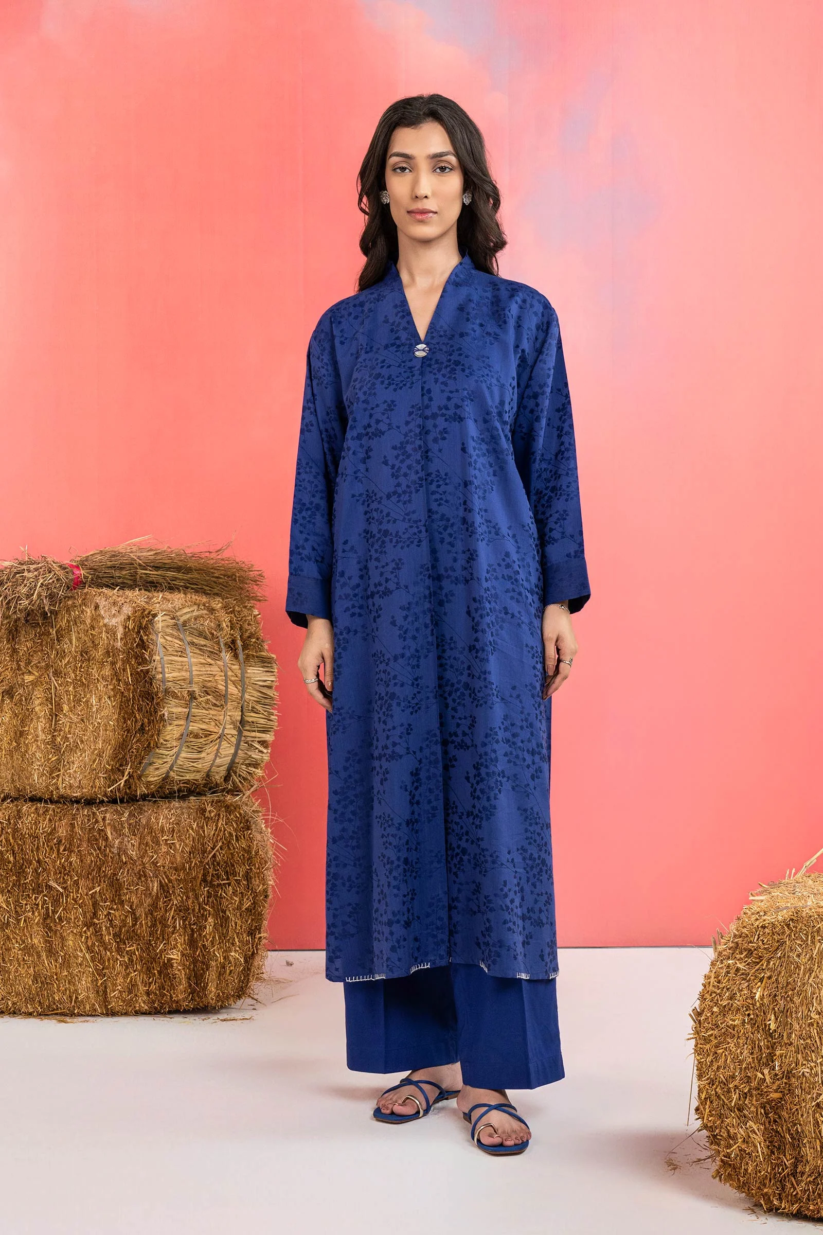 2 Pc Dyed Self-Jacquard Viscose Suit - Image 2