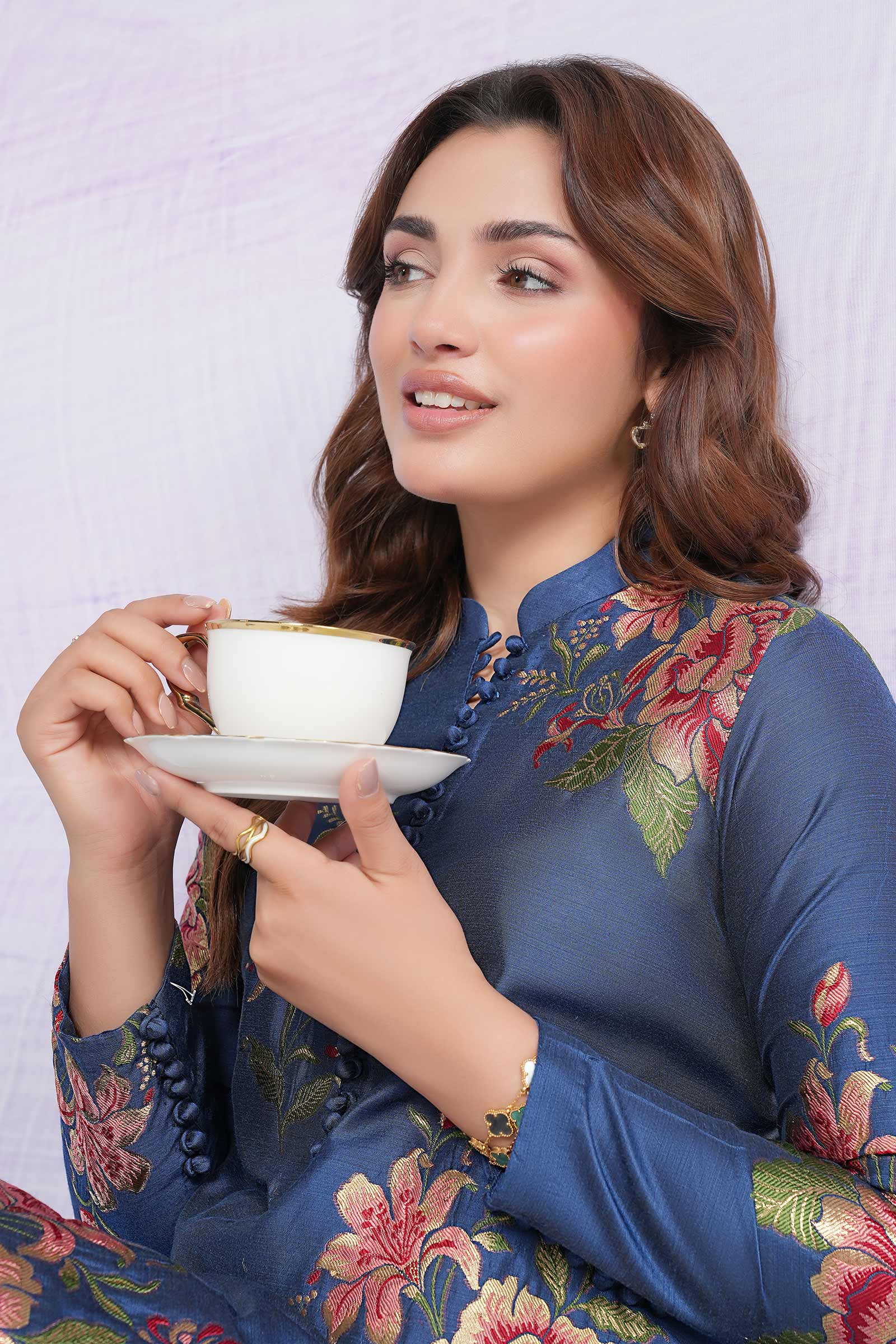 2 Pc Dyed Jacquard Suit - Image 2