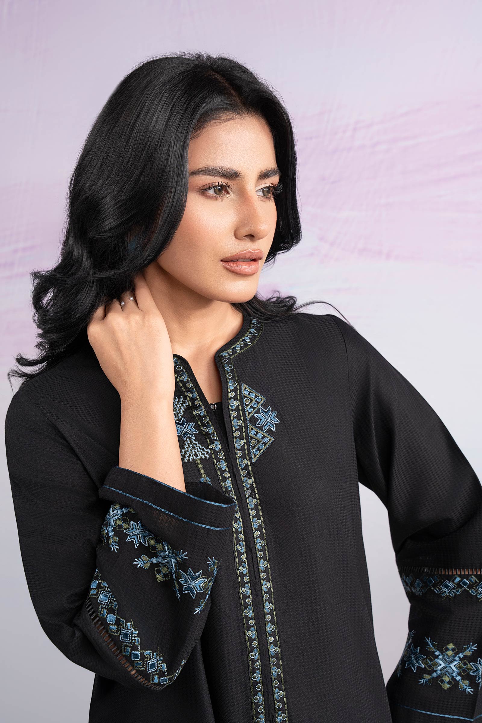 2 Pc Embroidered Dobby Cotton Suit - Image 2