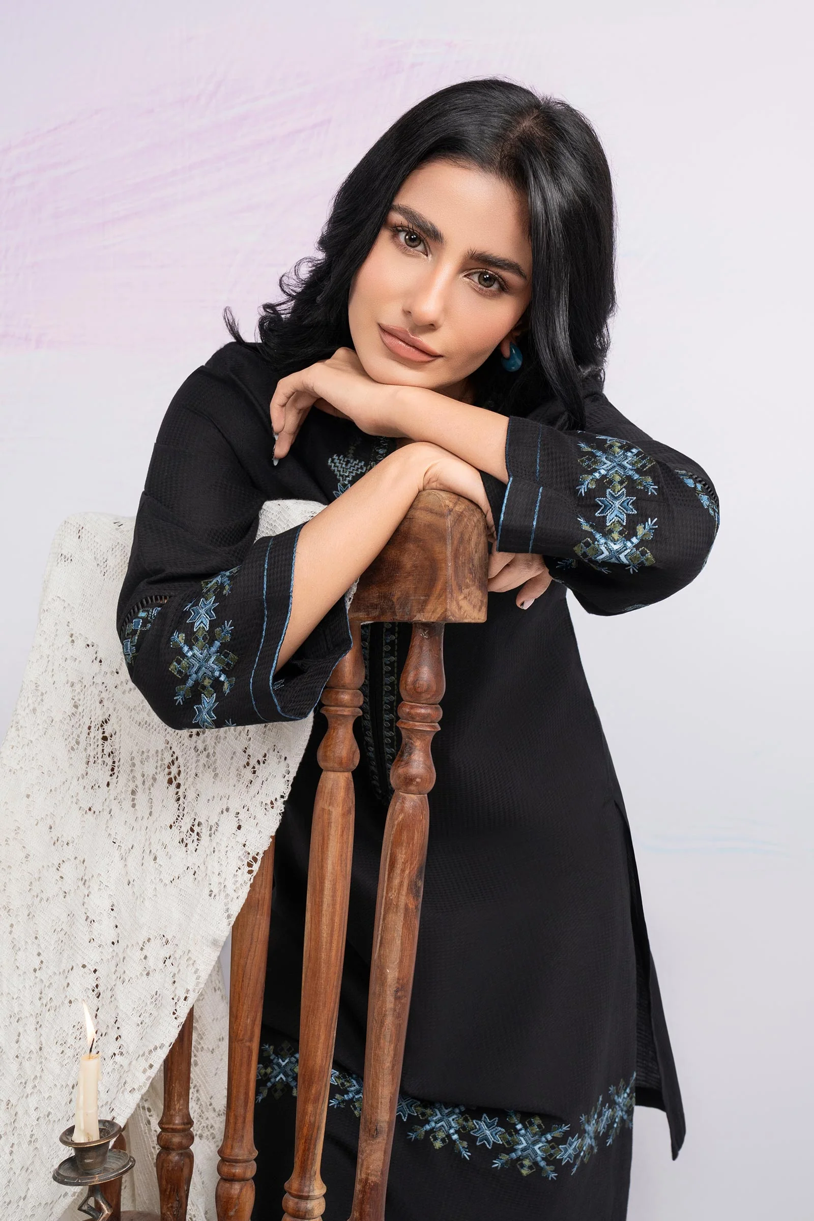 2 Pc Embroidered Dobby Cotton Suit - Image 3
