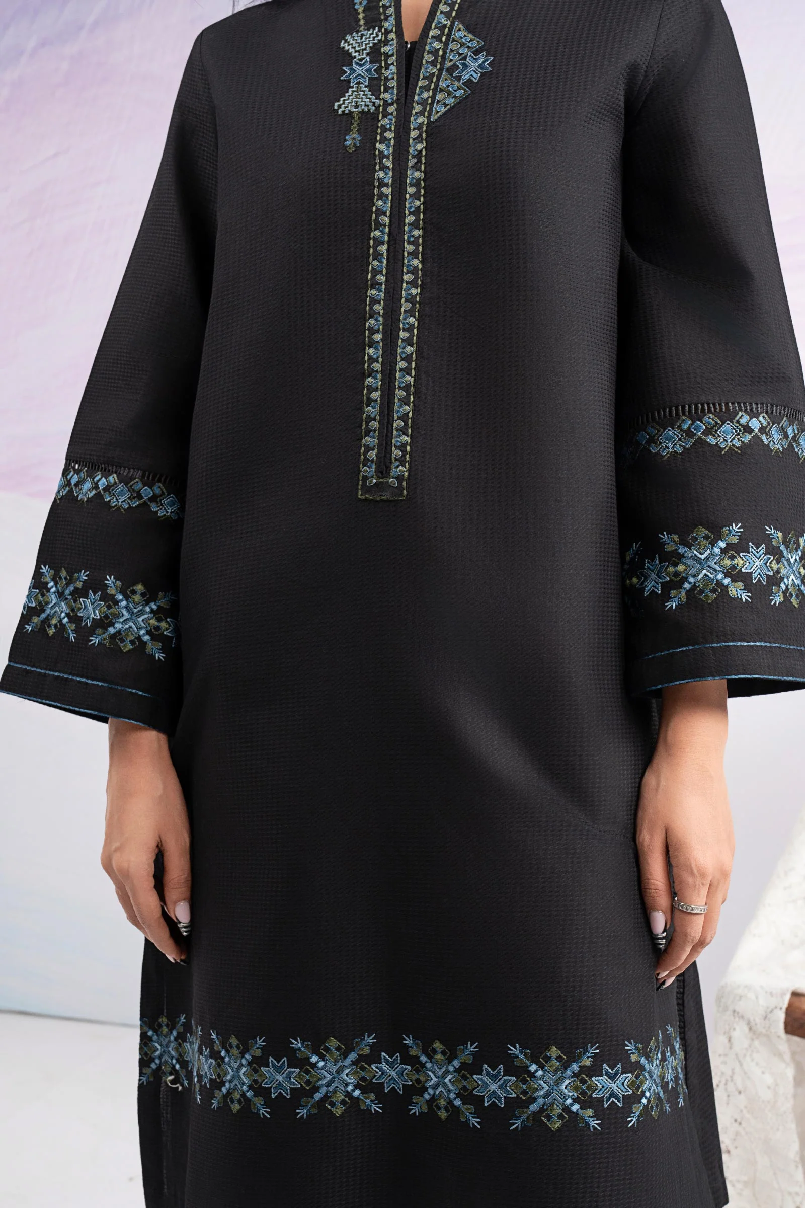 2 Pc Embroidered Dobby Cotton Suit - Image 4