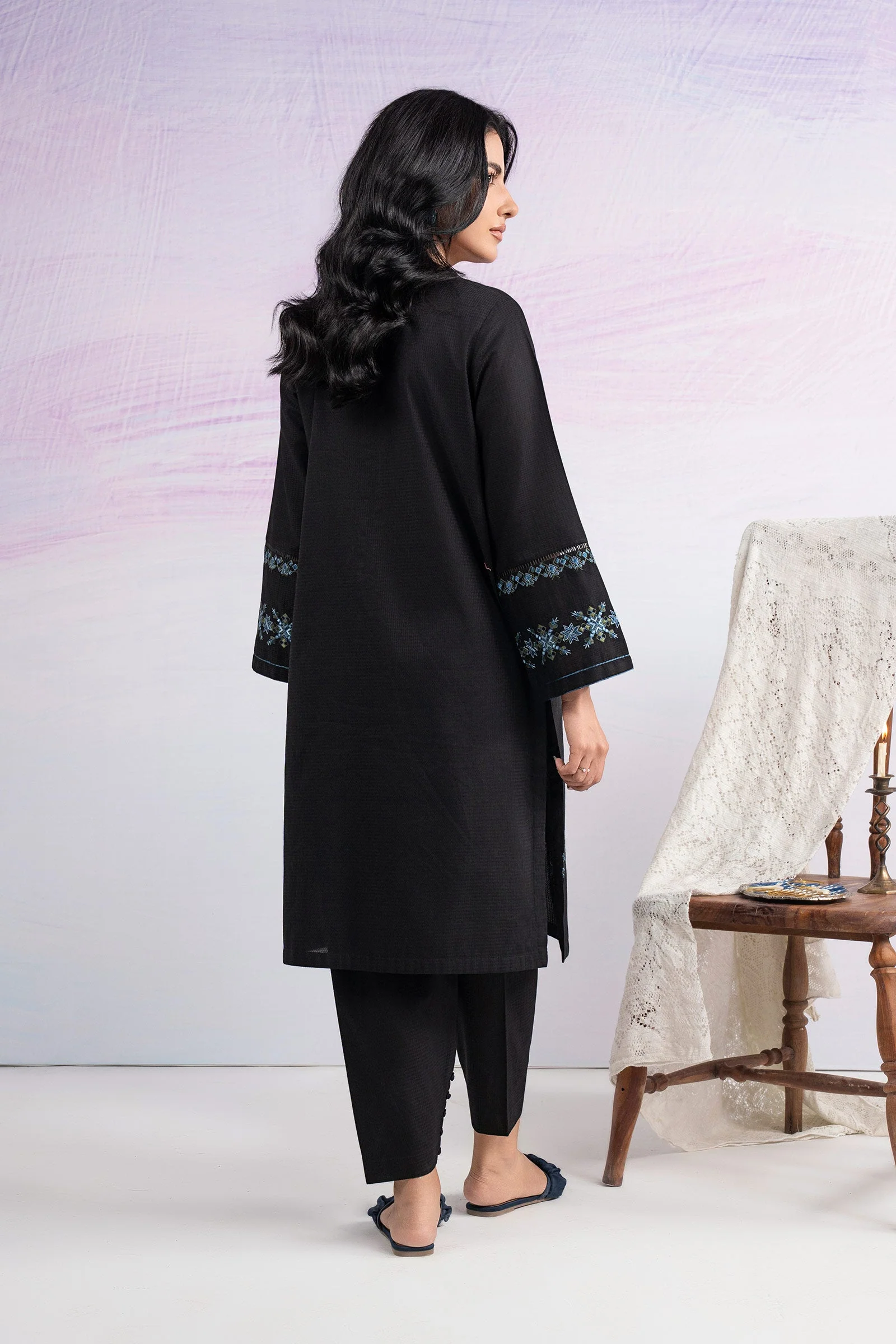 2 Pc Embroidered Dobby Cotton Suit - Image 6