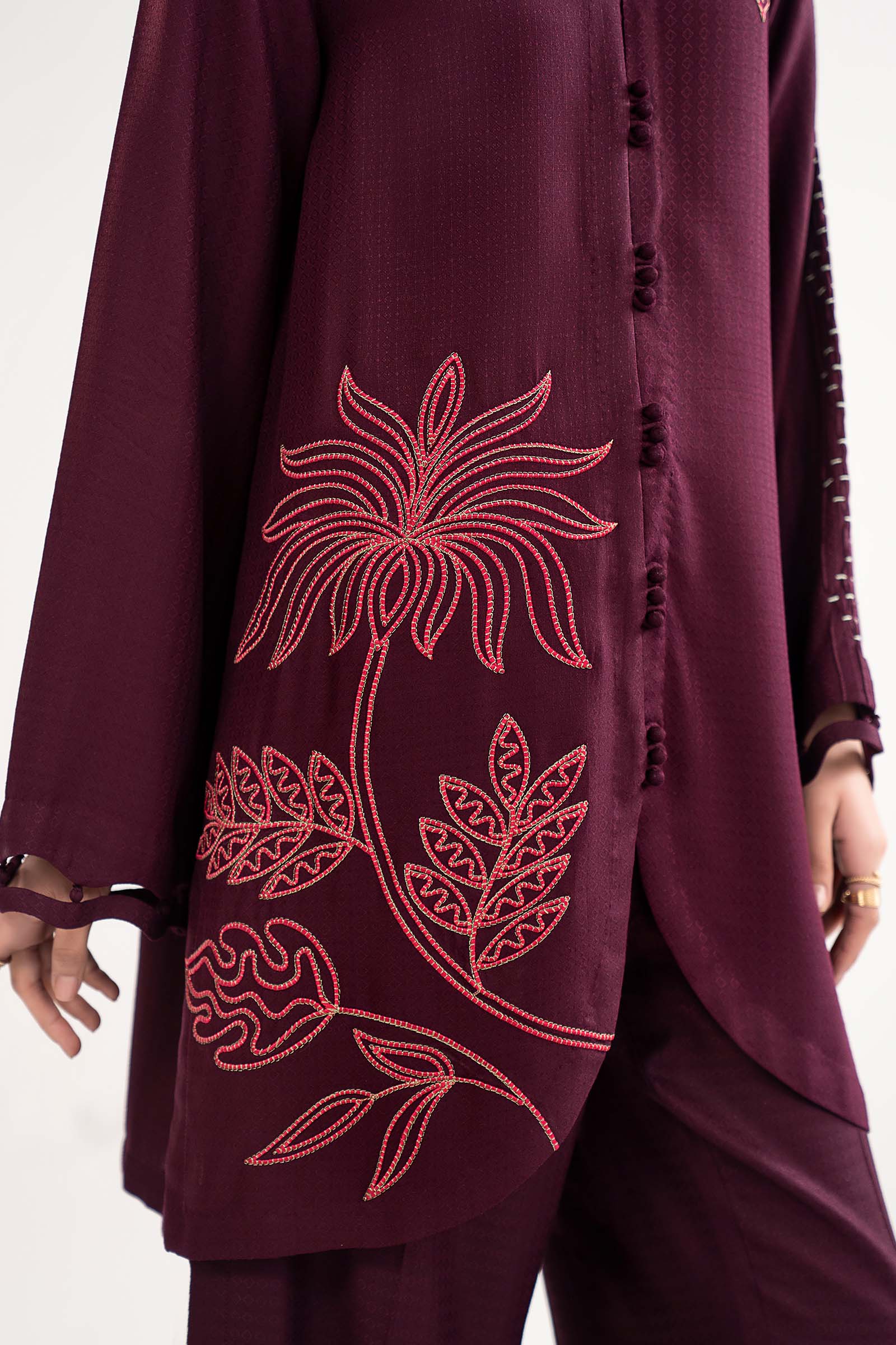 2 Pc Embroidered Dobby Viscose Suit - Image 5