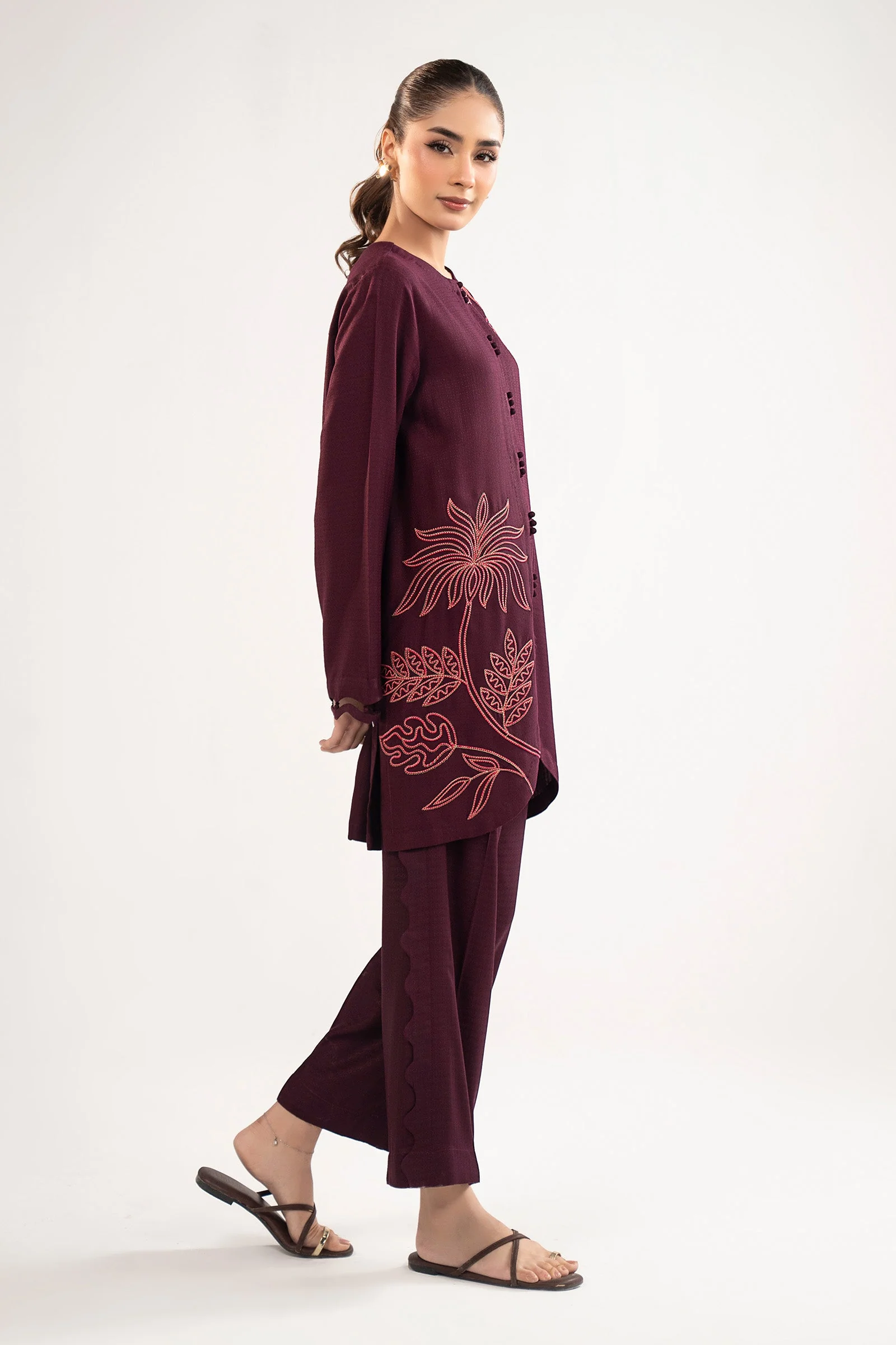 2 Pc Embroidered Dobby Viscose Suit - Image 6