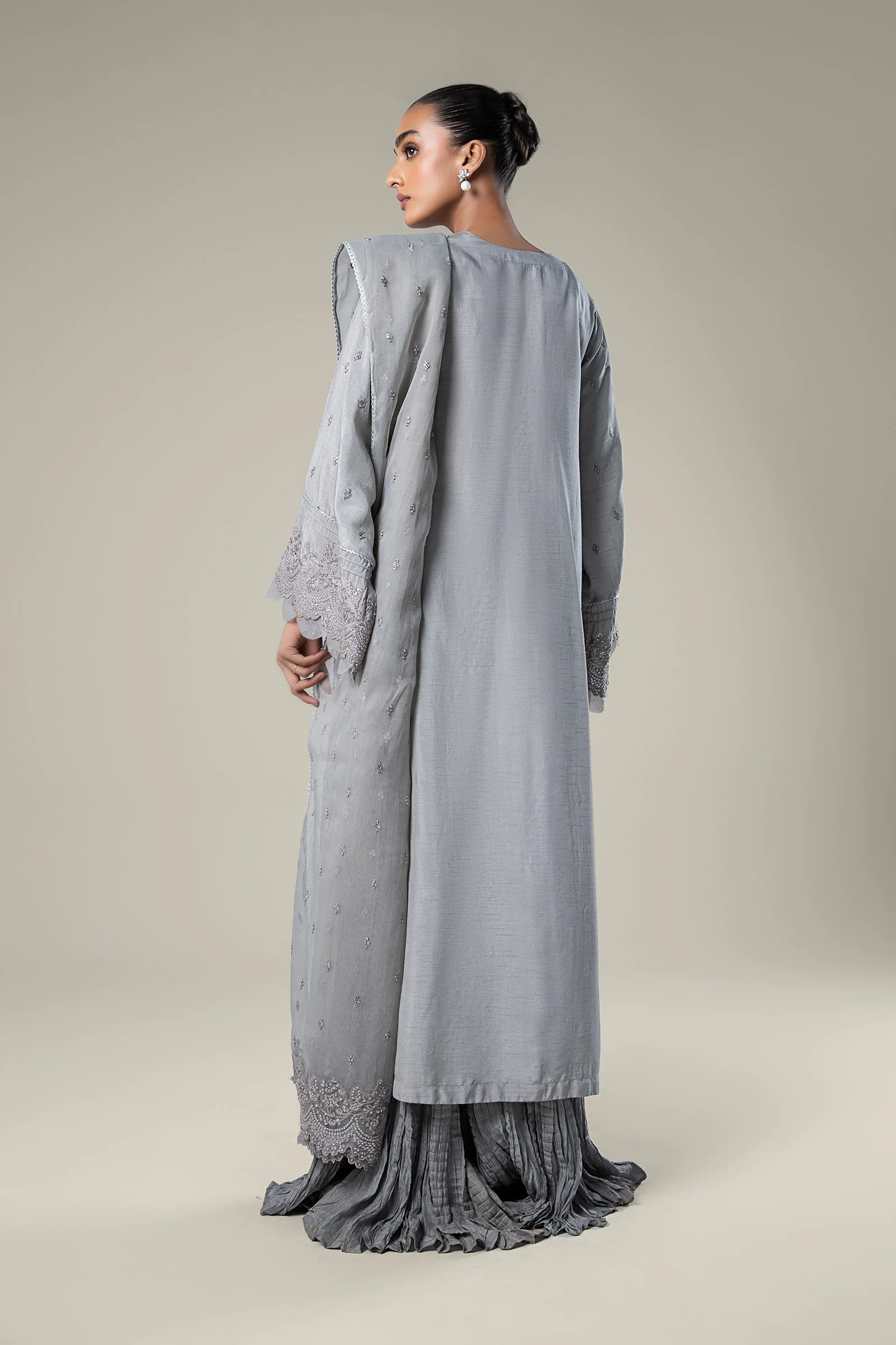 2 Pc Embroidered Raw Silk Suit - Image 6
